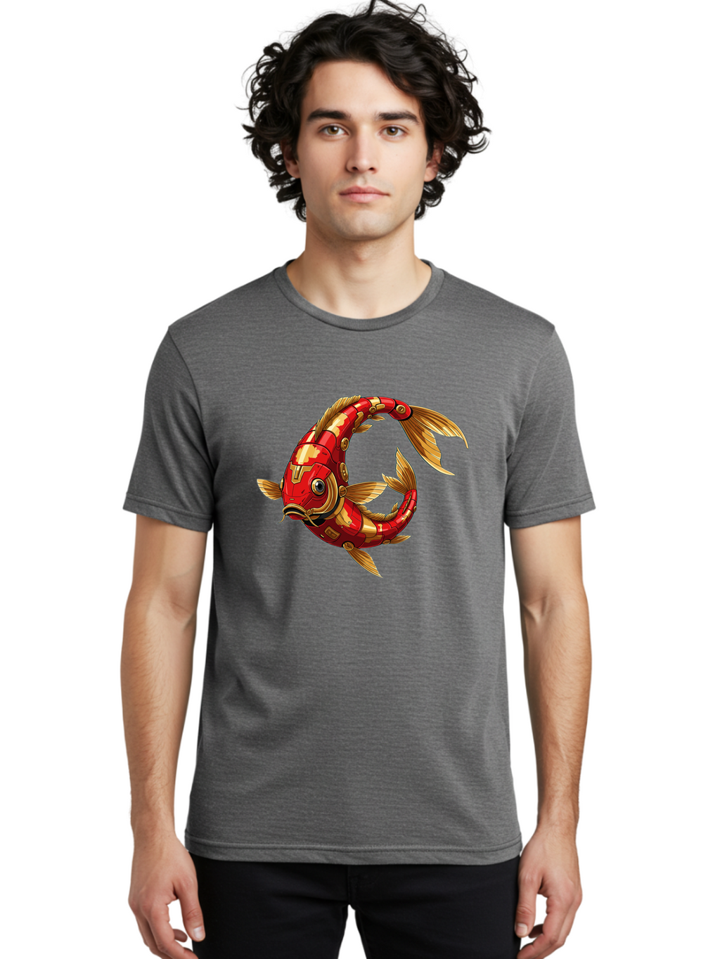 Cybernetic-Koi-Fish Men'S Graphic Tee, 100% Cotton, Comfortable Casual Summer Wear, Machine Washable, Vintage Camera, Old Camera, Antique Camera, Black Camera, Classic Photography, Photography Equipment, Nostalgic Device, Film Camera, Baf008