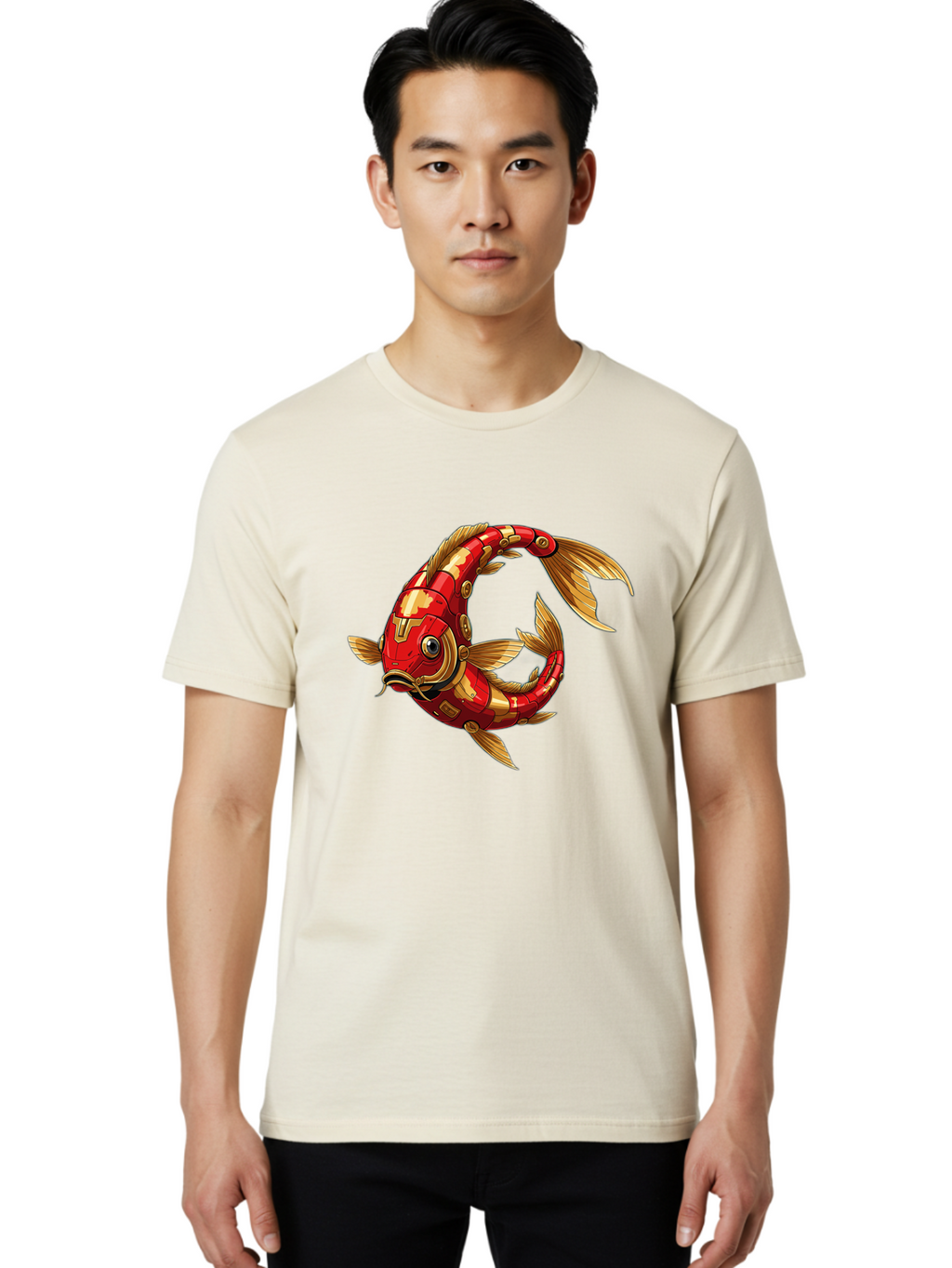 Cybernetic-Koi-Fish Men'S Graphic Tee, 100% Cotton, Comfortable Casual Summer Wear, Machine Washable, Vintage Camera, Old Camera, Antique Camera, Black Camera, Classic Photography, Photography Equipment, Nostalgic Device, Film Camera, Baf008