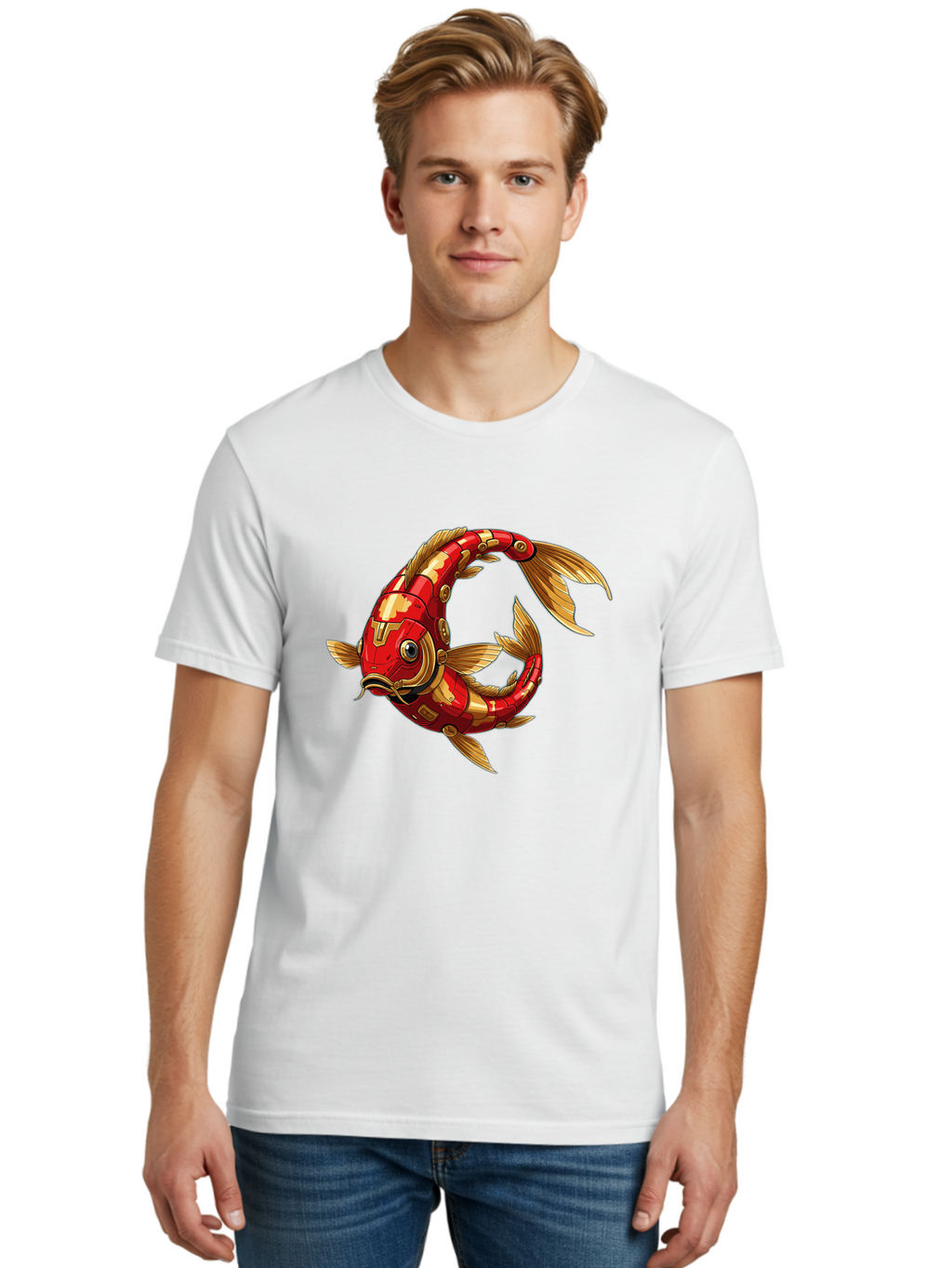 Cybernetic-Koi-Fish Men'S Graphic Tee, 100% Cotton, Comfortable Casual Summer Wear, Machine Washable, Vintage Camera, Old Camera, Antique Camera, Black Camera, Classic Photography, Photography Equipment, Nostalgic Device, Film Camera, Baf008