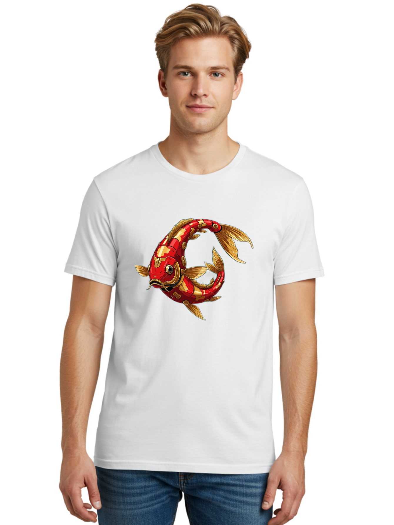 Cybernetic-Koi-Fish Men'S Graphic Tee, 100% Cotton, Comfortable Casual Summer Wear, Machine Washable, Vintage Camera, Old Camera, Antique Camera, Black Camera, Classic Photography, Photography Equipment, Nostalgic Device, Film Camera, Baf008