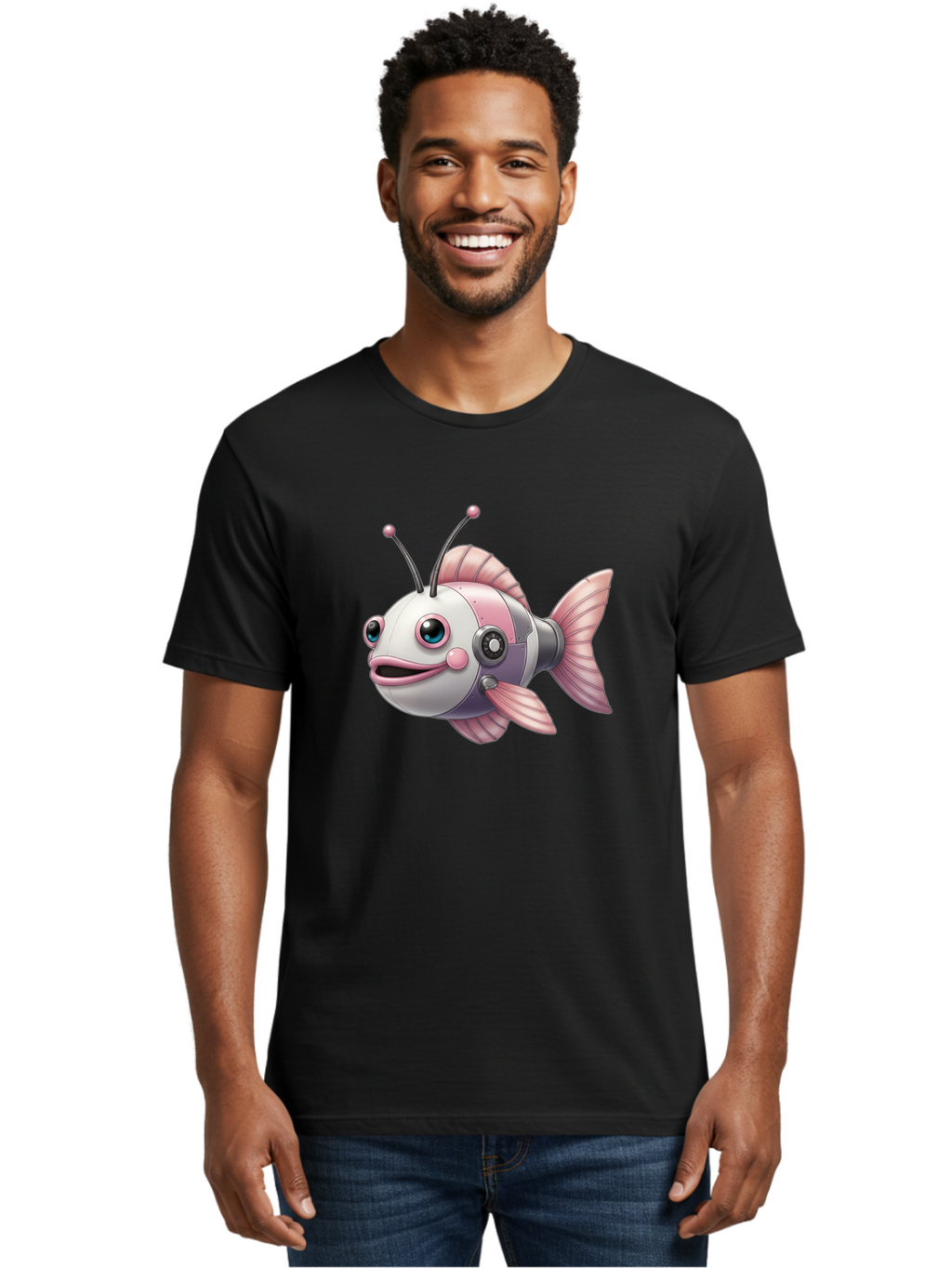 Cyborg-Fish Men'S Graphic Tee, 100% Cotton, Comfortable Casual Summer Wear, Machine Washable, Vintage Camera, Old Camera, Antique Camera, Black Camera, Classic Photography, Photography Equipment, Nostalgic Device, Film Camera, Camera Art Baf012