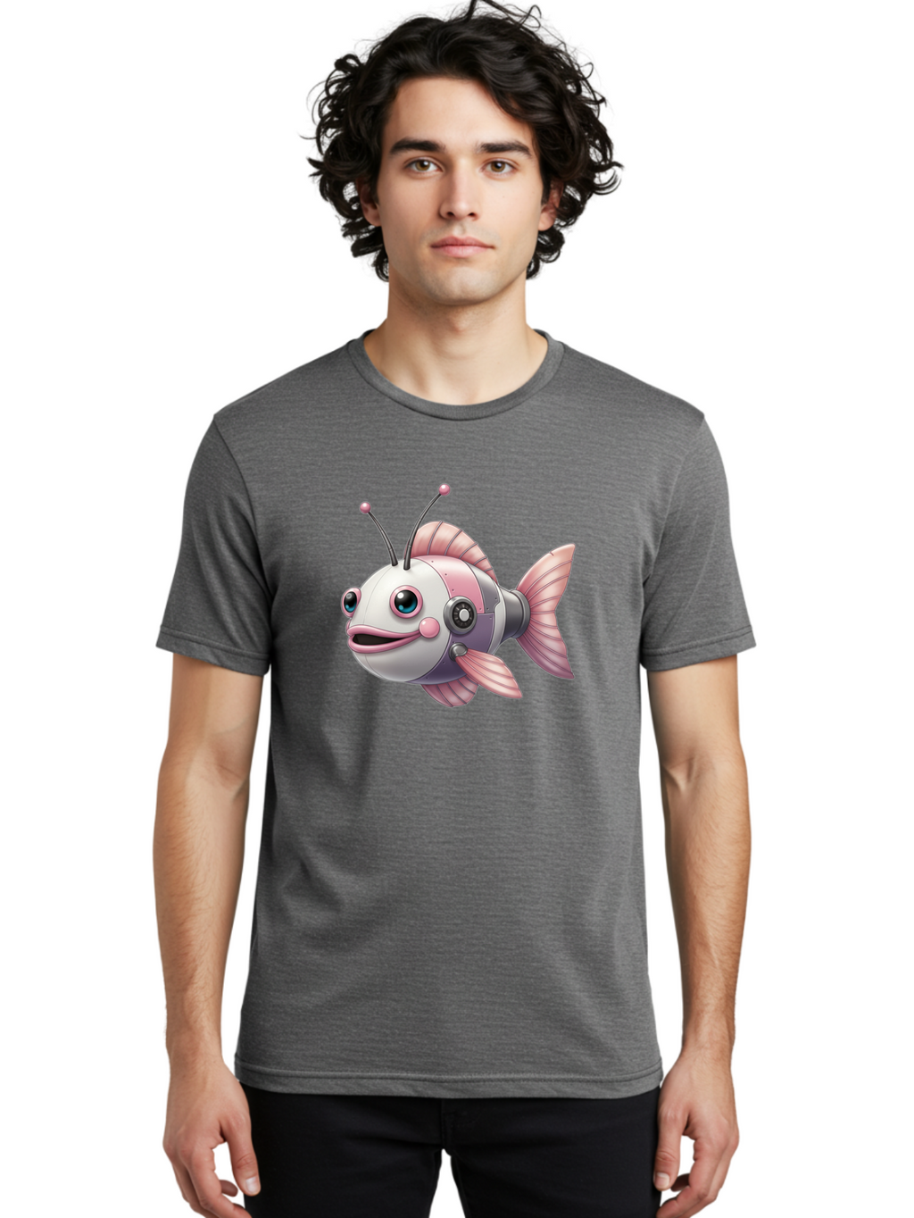 Cyborg-Fish Men'S Graphic Tee, 100% Cotton, Comfortable Casual Summer Wear, Machine Washable, Vintage Camera, Old Camera, Antique Camera, Black Camera, Classic Photography, Photography Equipment, Nostalgic Device, Film Camera, Camera Art Baf012