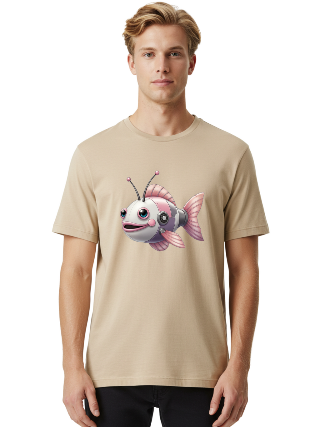 Cyborg-Fish Men'S Graphic Tee, 100% Cotton, Comfortable Casual Summer Wear, Machine Washable, Vintage Camera, Old Camera, Antique Camera, Black Camera, Classic Photography, Photography Equipment, Nostalgic Device, Film Camera, Camera Art Baf012