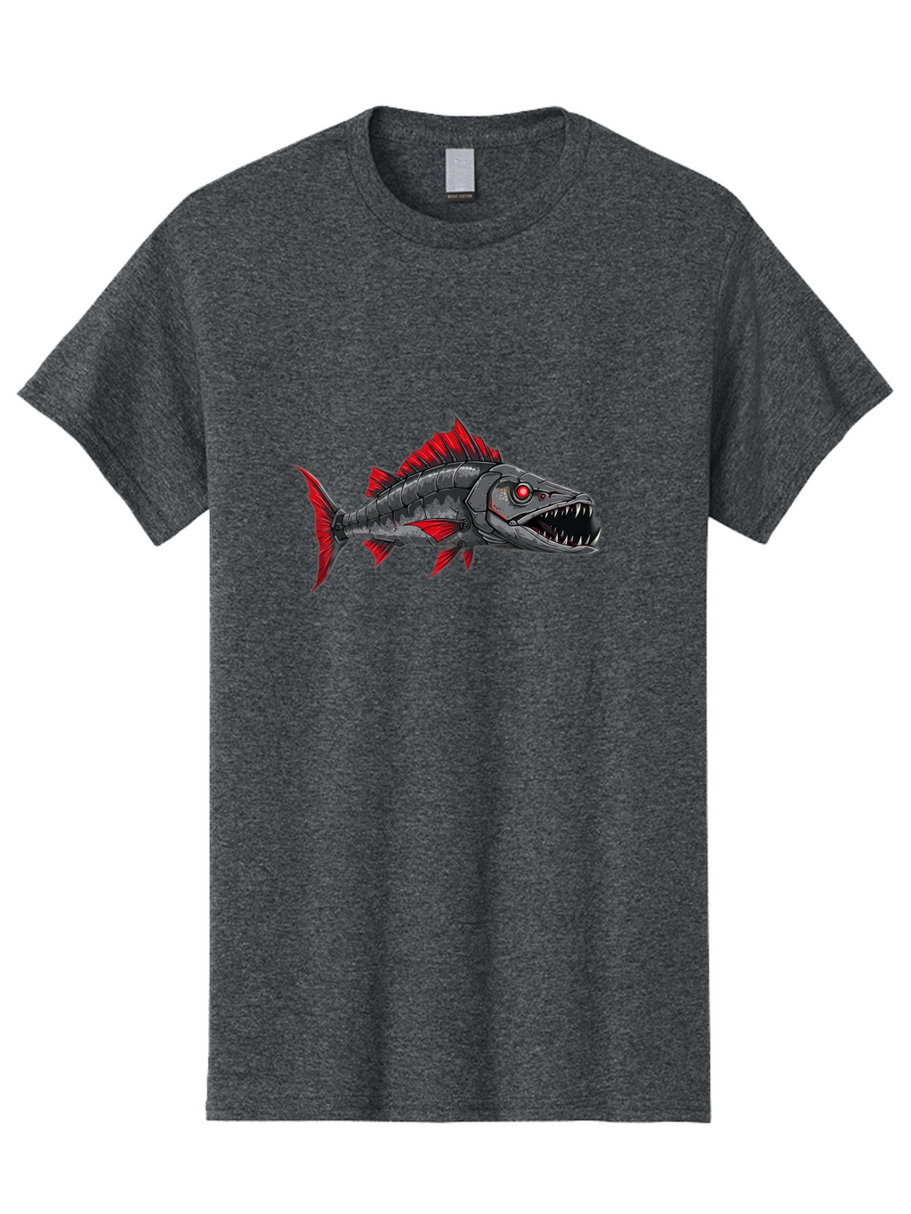 Cyborg-Shark Men'S Graphic Tee, 100% Cotton, Comfortable Casual Summer Wear, Machine Washable, Vintage Camera, Old Camera, Antique Camera, Black Camera, Classic Photography, Photography Equipment, Nostalgic Device, Film Camera, Camera Art Baf013