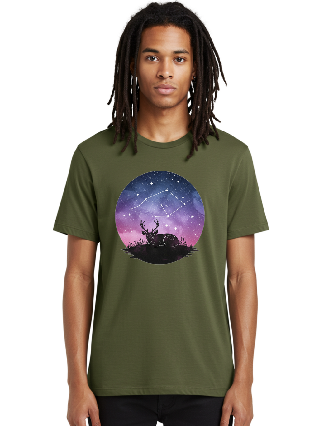 Deer-Constellation-1 Men'S Graphic Tee, 100% Cotton, Comfortable Casual Summer Wear, Machine Washable, Vintage Camera, Old Camera, Antique Camera, Black Camera, Classic Photography, Photography Equipment, Nostalgic Device, Film Camera, Baf021