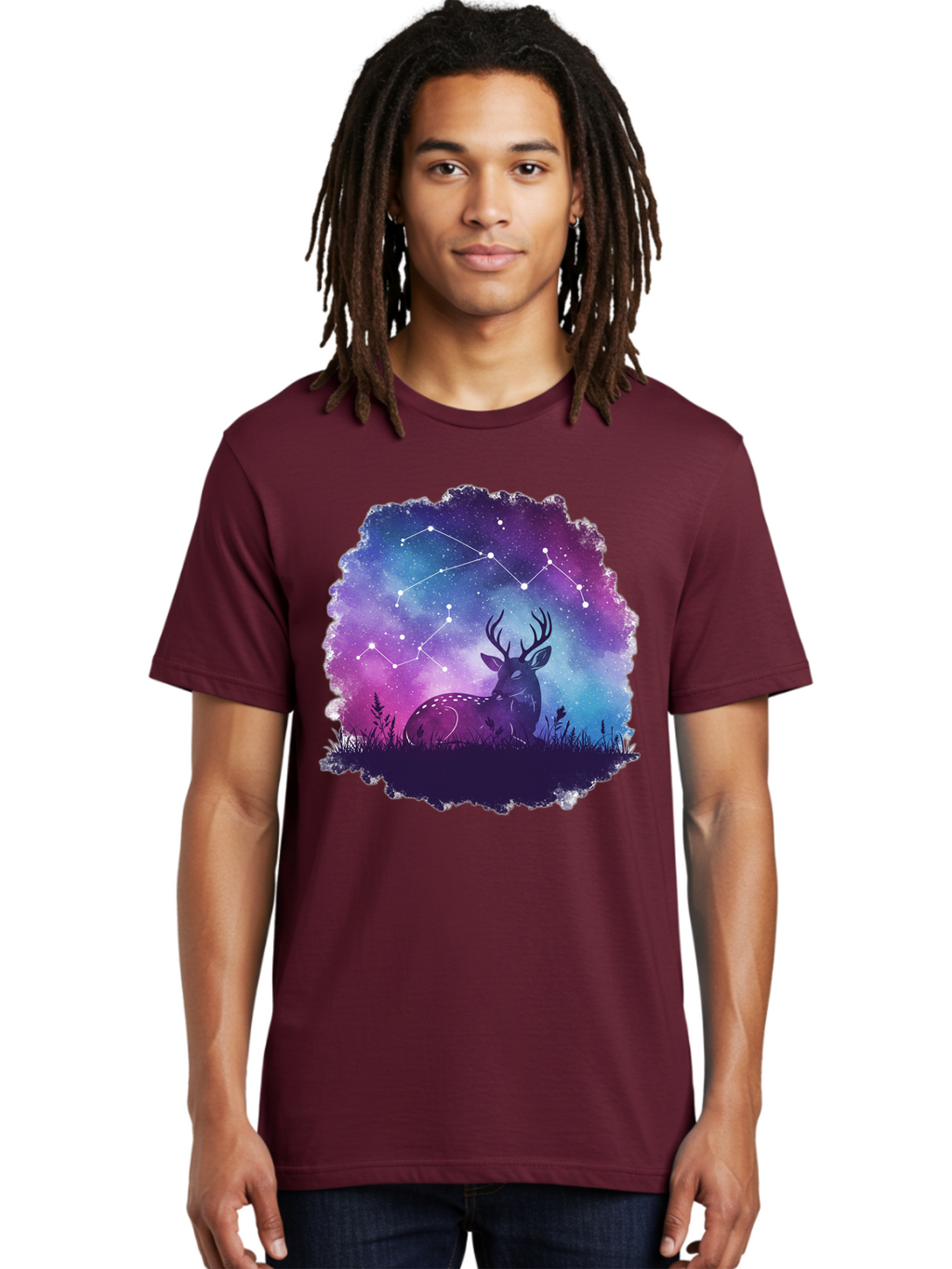 Deer-Constellation-2 Men'S Graphic Tee, 100% Cotton, Comfortable Casual Summer Wear, Machine Washable, Vintage Camera, Old Camera, Antique Camera, Black Camera, Classic Photography, Photography Equipment, Nostalgic Device, Film Camera, Baf022