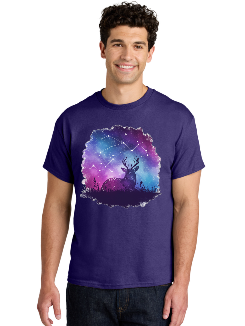Deer-Constellation-2 Men'S Graphic Tee, 100% Cotton, Comfortable Casual Summer Wear, Machine Washable, Vintage Camera, Old Camera, Antique Camera, Black Camera, Classic Photography, Photography Equipment, Nostalgic Device, Film Camera, Baf022