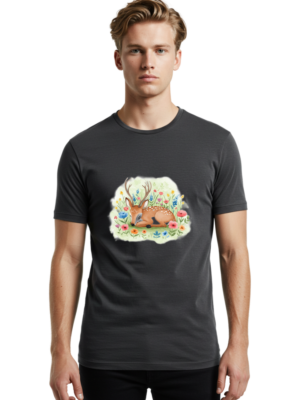 Deer-In-Wildflowers Men'S Graphic Tee, 100% Cotton, Comfortable Casual Summer Wear, Machine Washable, Vintage Camera, Old Camera, Antique Camera, Black Camera, Classic Photography, Photography Equipment, Nostalgic Device, Film Camera, Baf027