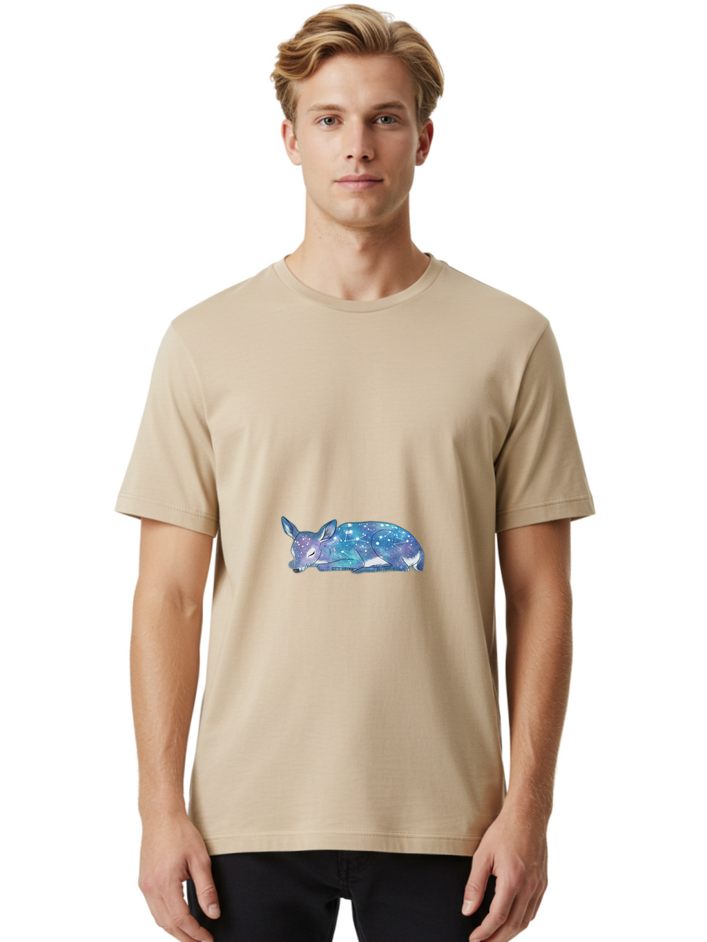 Deer-Sleeping Men'S Graphic Tee, 100% Cotton, Comfortable Casual Summer Wear, Machine Washable, Vintage Camera, Old Camera, Antique Camera, Black Camera, Classic Photography, Photography Equipment, Nostalgic Device, Film Camera, Camera Art Baf029