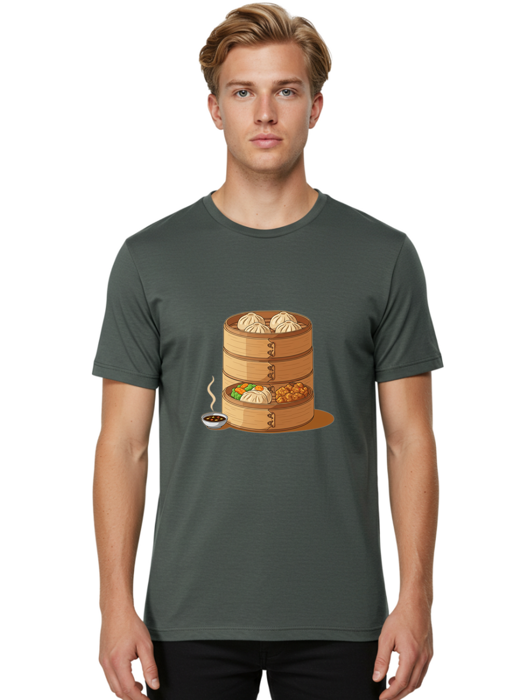 Dim-Sum-Steamer Men'S Graphic Tee, 100% Cotton, Comfortable Casual Summer Wear, Machine Washable, Vintage Camera, Old Camera, Antique Camera, Black Camera, Classic Photography, Photography Equipment, Nostalgic Device, Film Camera, Camera Art Baf033