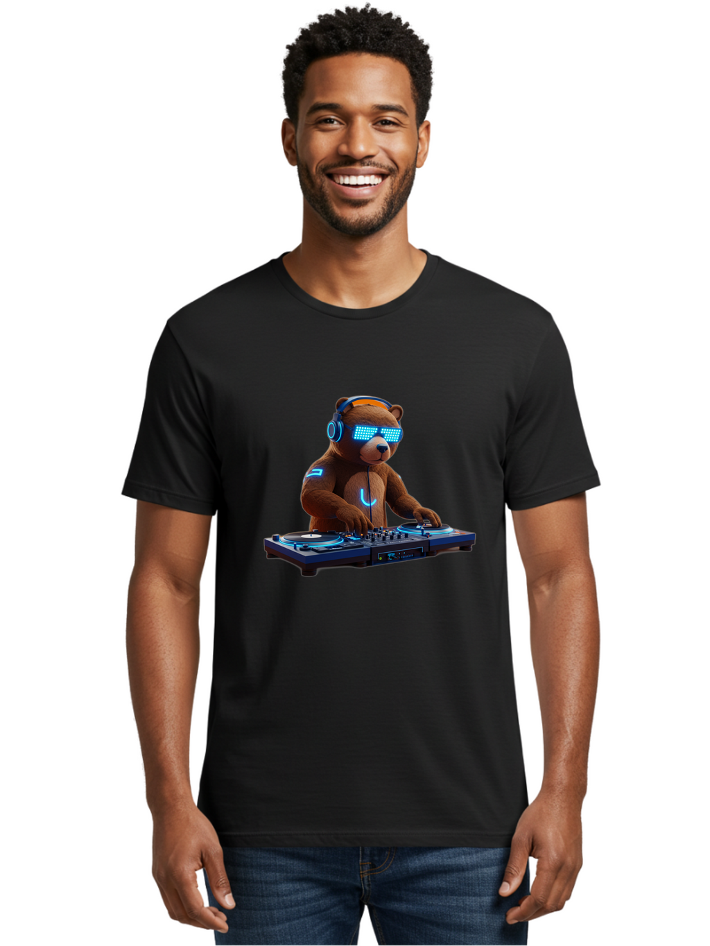 Dj-Bear-1 Men'S Graphic Tee, 100% Cotton, Comfortable Casual Summer Wear, Machine Washable, Vintage Camera, Old Camera, Antique Camera, Black Camera, Classic Photography, Photography Equipment, Nostalgic Device, Film Camera, Camera Art Baf036