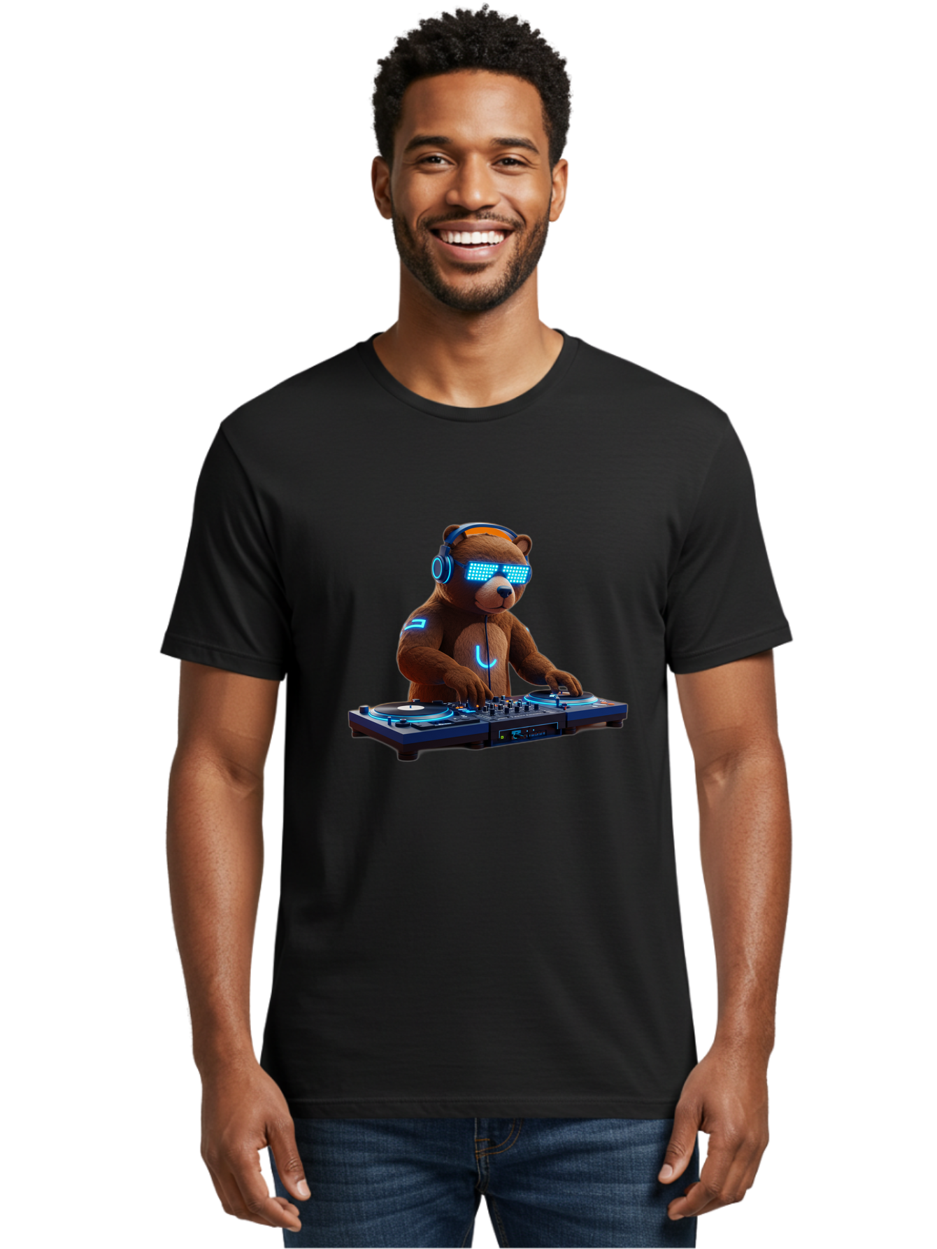 Dj-Bear-1 Men'S Graphic Tee, 100% Cotton, Comfortable Casual Summer Wear, Machine Washable, Vintage Camera, Old Camera, Antique Camera, Black Camera, Classic Photography, Photography Equipment, Nostalgic Device, Film Camera, Camera Art Baf036