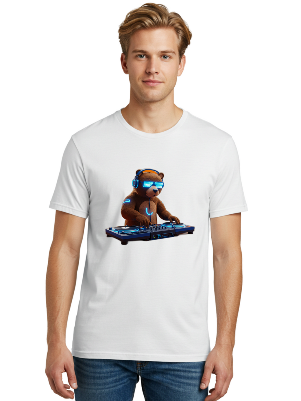 Dj-Bear-1 Men'S Graphic Tee, 100% Cotton, Comfortable Casual Summer Wear, Machine Washable, Vintage Camera, Old Camera, Antique Camera, Black Camera, Classic Photography, Photography Equipment, Nostalgic Device, Film Camera, Camera Art Baf036