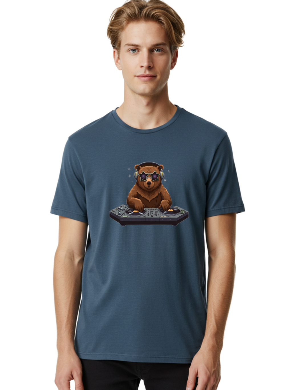 Dj-Bear-6 Men'S Graphic Tee, 100% Cotton, Comfortable Casual Summer Wear, Machine Washable, Vintage Camera, Old Camera, Antique Camera, Black Camera, Classic Photography, Photography Equipment, Nostalgic Device, Film Camera, Camera Art Baf041