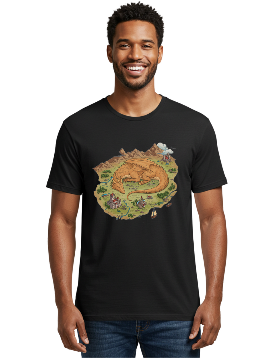 Dragon-Landscape Men'S Graphic Tee, 100% Cotton, Comfortable Casual Summer Wear, Machine Washable, Vintage Camera, Old Camera, Antique Camera, Black Camera, Classic Photography, Photography Equipment, Nostalgic Device, Film Camera, Camera Art Baf045