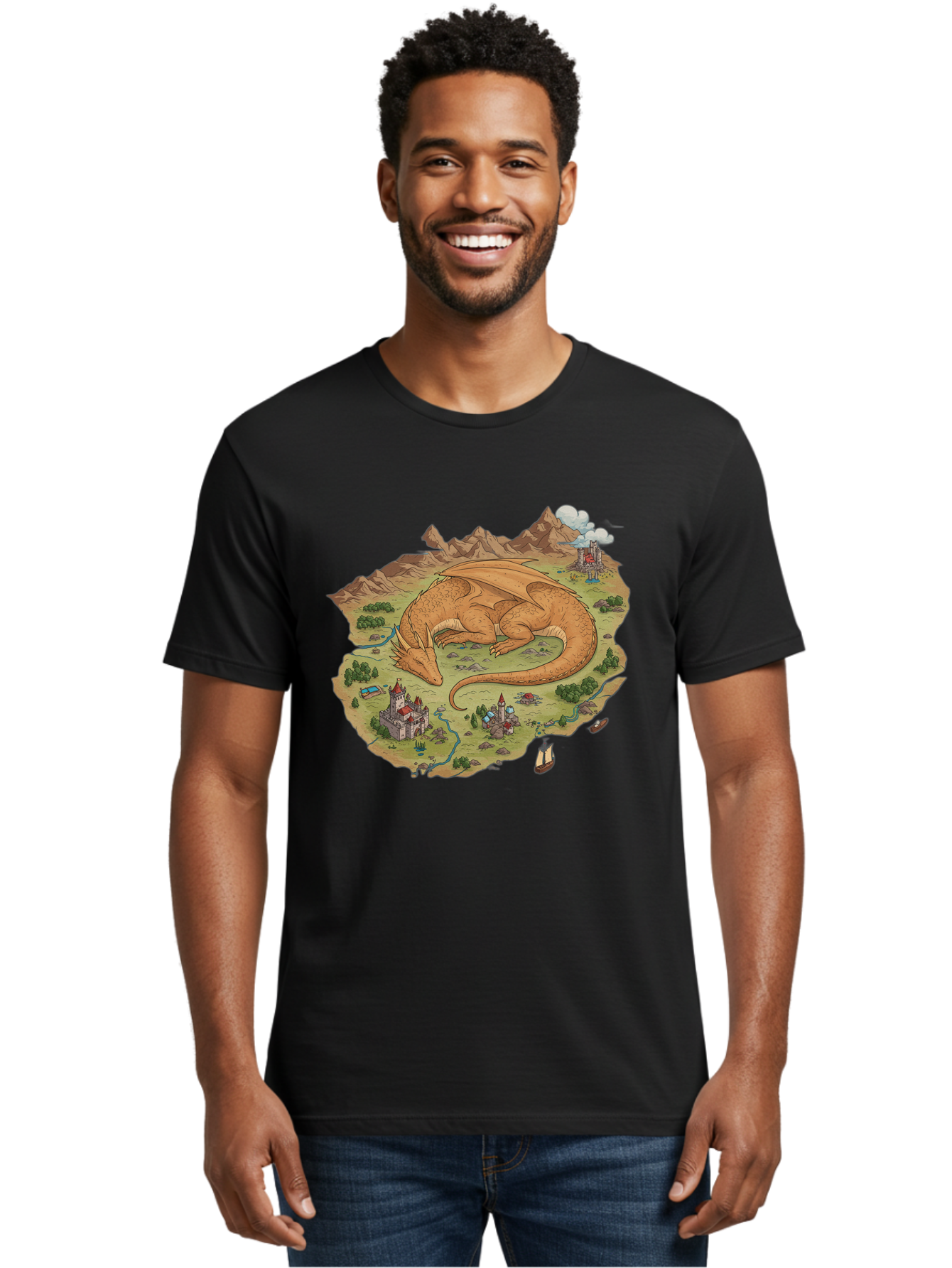 Dragon-Landscape Men'S Graphic Tee, 100% Cotton, Comfortable Casual Summer Wear, Machine Washable, Vintage Camera, Old Camera, Antique Camera, Black Camera, Classic Photography, Photography Equipment, Nostalgic Device, Film Camera, Camera Art Baf045