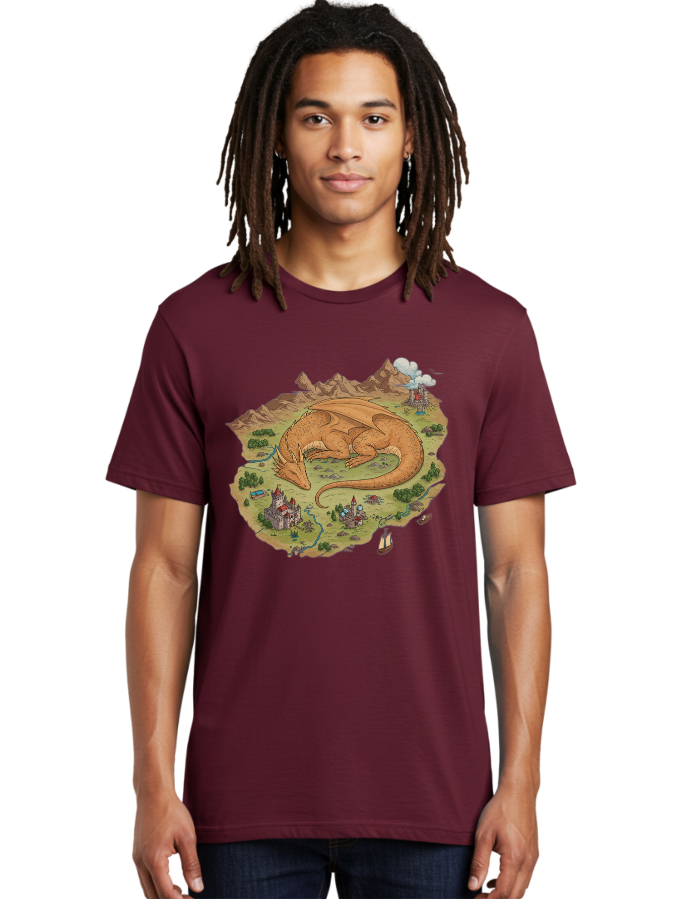 Dragon-Landscape Men'S Graphic Tee, 100% Cotton, Comfortable Casual Summer Wear, Machine Washable, Vintage Camera, Old Camera, Antique Camera, Black Camera, Classic Photography, Photography Equipment, Nostalgic Device, Film Camera, Camera Art Baf045