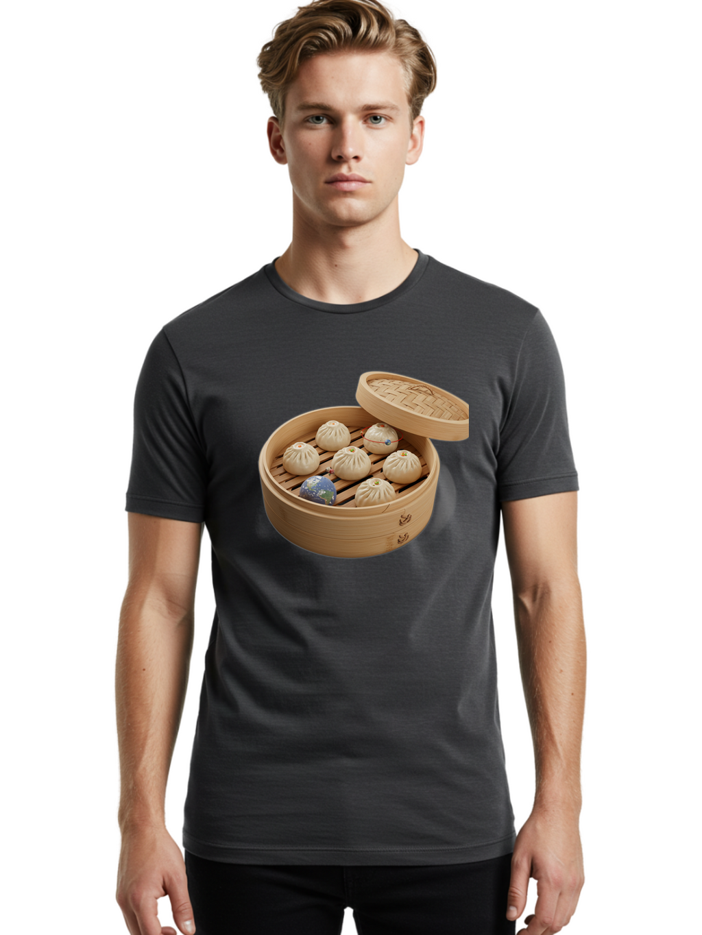 Dumplings-1 Men'S Graphic Tee, 100% Cotton, Comfortable Casual Summer Wear, Machine Washable, Vintage Camera, Old Camera, Antique Camera, Black Camera, Classic Photography, Photography Equipment, Nostalgic Device, Film Camera, Camera Art Baf051