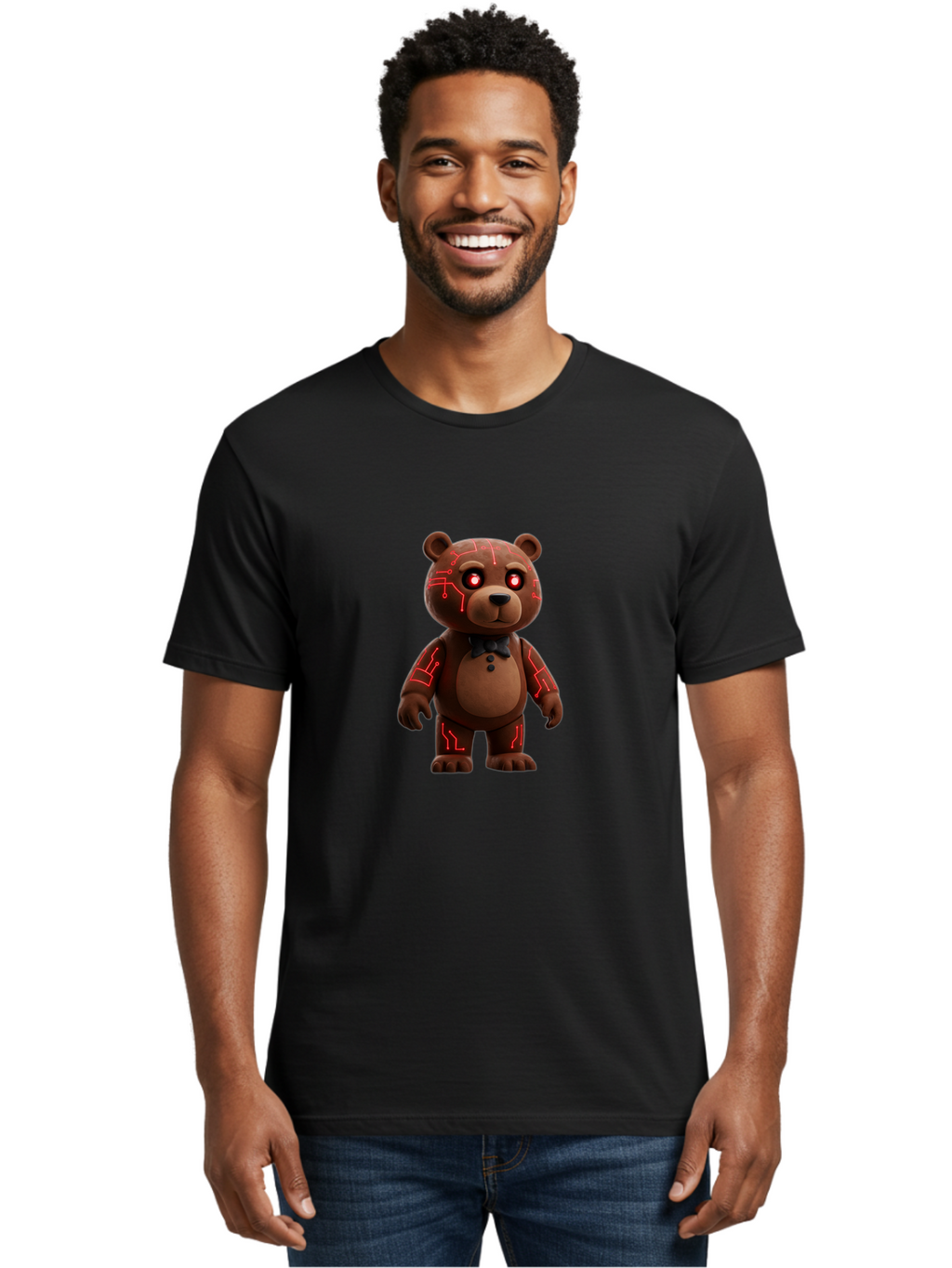 Five-Nights-At-Freddy-S-Teddy-Bear Men'S Graphic Tee, 100% Cotton, Comfortable Casual Summer Wear, Machine Washable, Vintage Camera, Old Camera, Antique Camera, Black Camera, Classic Photography, Photography Equipment, Nostalgic Device, Baf070
