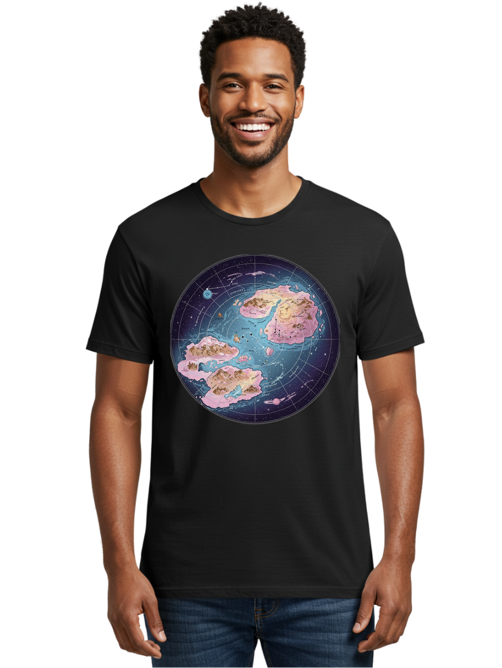 Flat-Earth-Map Men'S Graphic Tee, 100% Cotton, Comfortable Casual Summer Wear, Machine Washable, Vintage Camera, Old Camera, Antique Camera, Black Camera, Classic Photography, Photography Equipment, Nostalgic Device, Film Camera, Camera Art Baf072