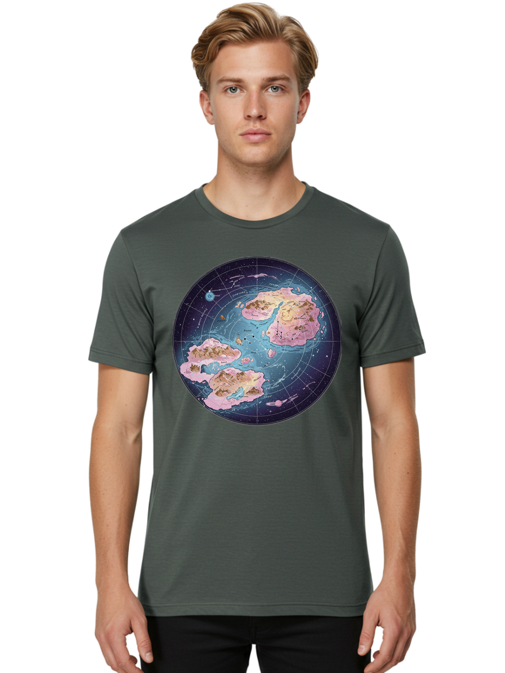 Flat-Earth-Map Men'S Graphic Tee, 100% Cotton, Comfortable Casual Summer Wear, Machine Washable, Vintage Camera, Old Camera, Antique Camera, Black Camera, Classic Photography, Photography Equipment, Nostalgic Device, Film Camera, Camera Art Baf072