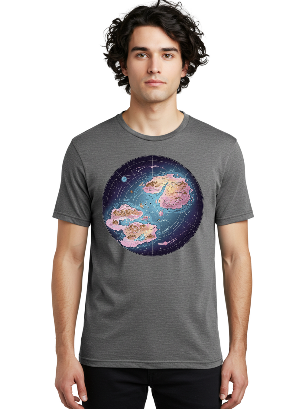Flat-Earth-Map Men'S Graphic Tee, 100% Cotton, Comfortable Casual Summer Wear, Machine Washable, Vintage Camera, Old Camera, Antique Camera, Black Camera, Classic Photography, Photography Equipment, Nostalgic Device, Film Camera, Camera Art Baf072