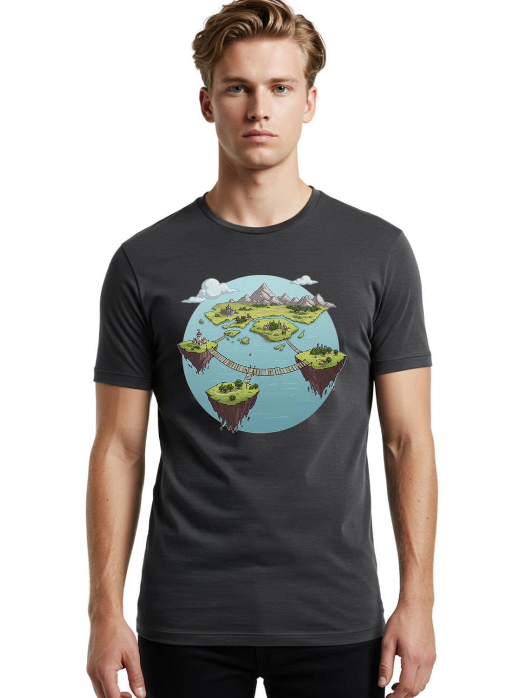 Floating-Islands Men'S Graphic Tee, 100% Cotton, Comfortable Casual Summer Wear, Machine Washable, Vintage Camera, Old Camera, Antique Camera, Black Camera, Classic Photography, Photography Equipment, Nostalgic Device, Film Camera, Camera Art Baf075