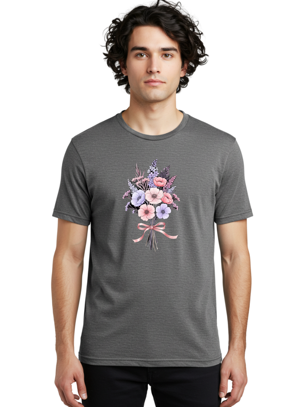 Floral-Bouquet-1 Men'S Graphic Tee, 100% Cotton, Comfortable Casual Summer Wear, Machine Washable, Vintage Camera, Old Camera, Antique Camera, Black Camera, Classic Photography, Photography Equipment, Nostalgic Device, Film Camera, Camera Art Baf076