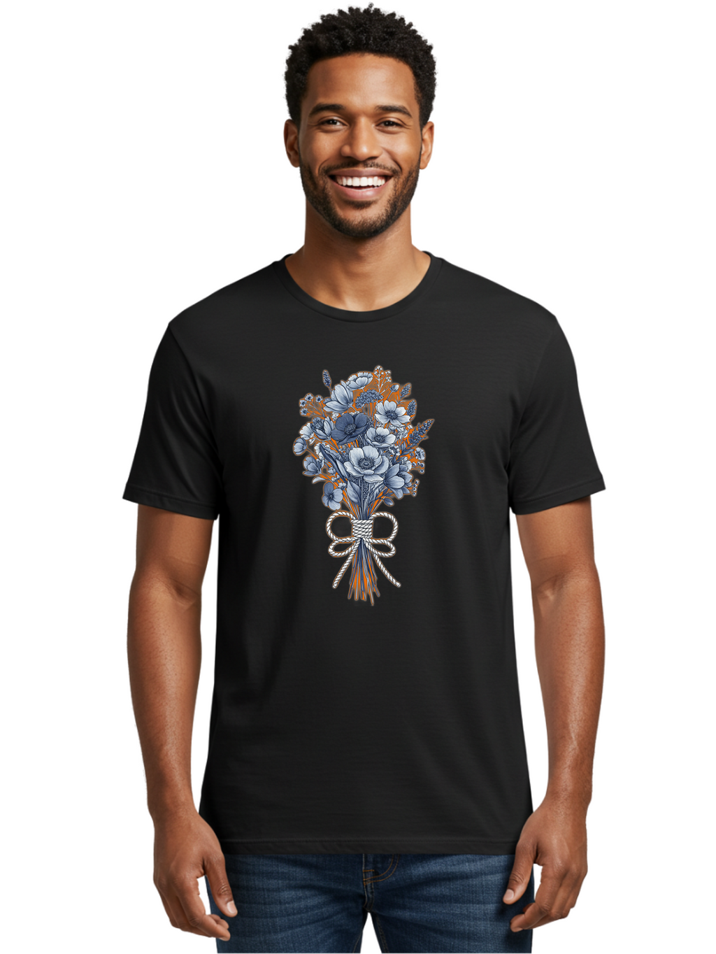Floral-Bouquet-2 Men'S Graphic Tee, 100% Cotton, Comfortable Casual Summer Wear, Machine Washable, Vintage Camera, Old Camera, Antique Camera, Black Camera, Classic Photography, Photography Equipment, Nostalgic Device, Film Camera, Camera Art Baf077