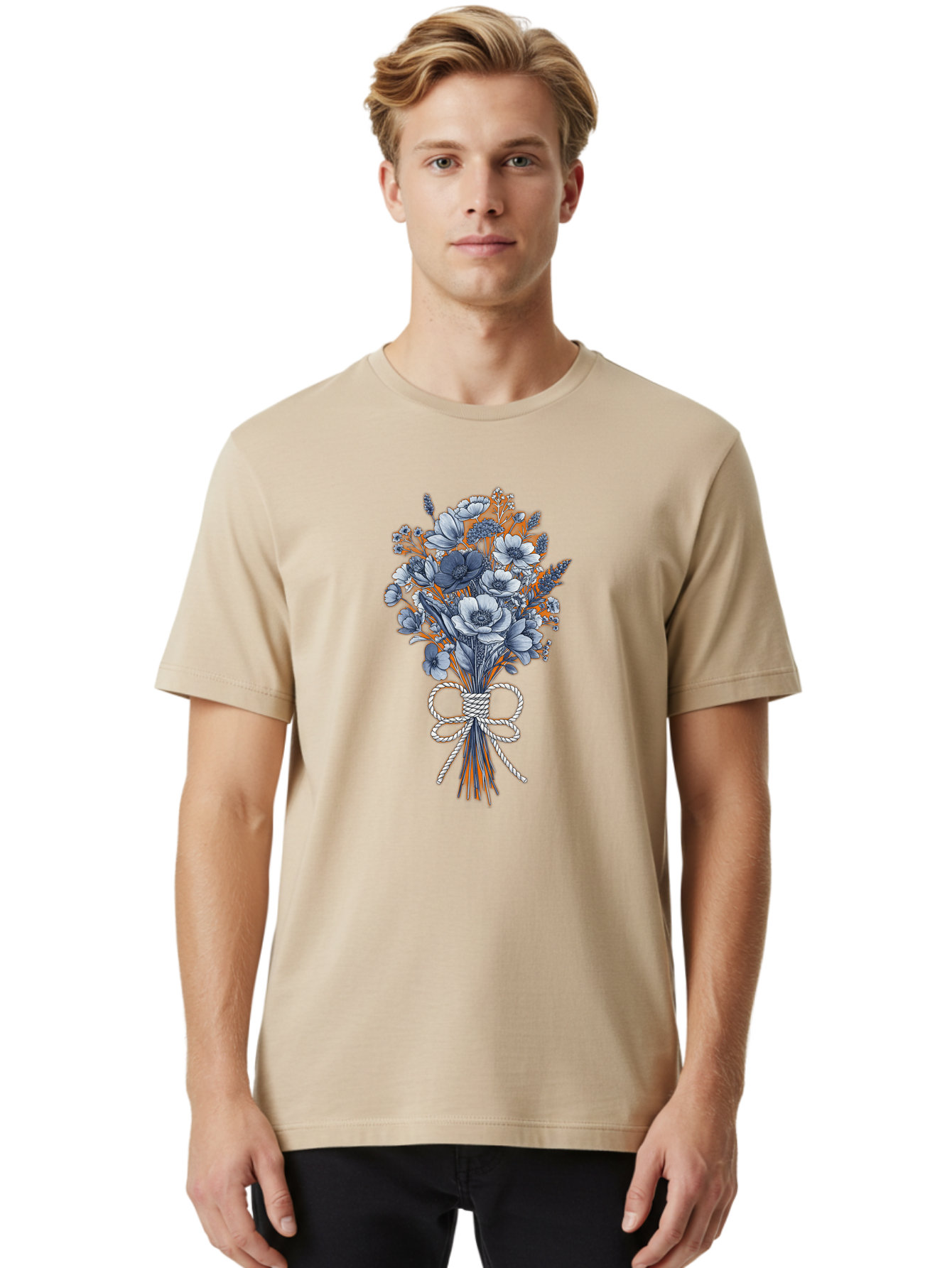 Floral-Bouquet-2 Men'S Graphic Tee, 100% Cotton, Comfortable Casual Summer Wear, Machine Washable, Vintage Camera, Old Camera, Antique Camera, Black Camera, Classic Photography, Photography Equipment, Nostalgic Device, Film Camera, Camera Art Baf077