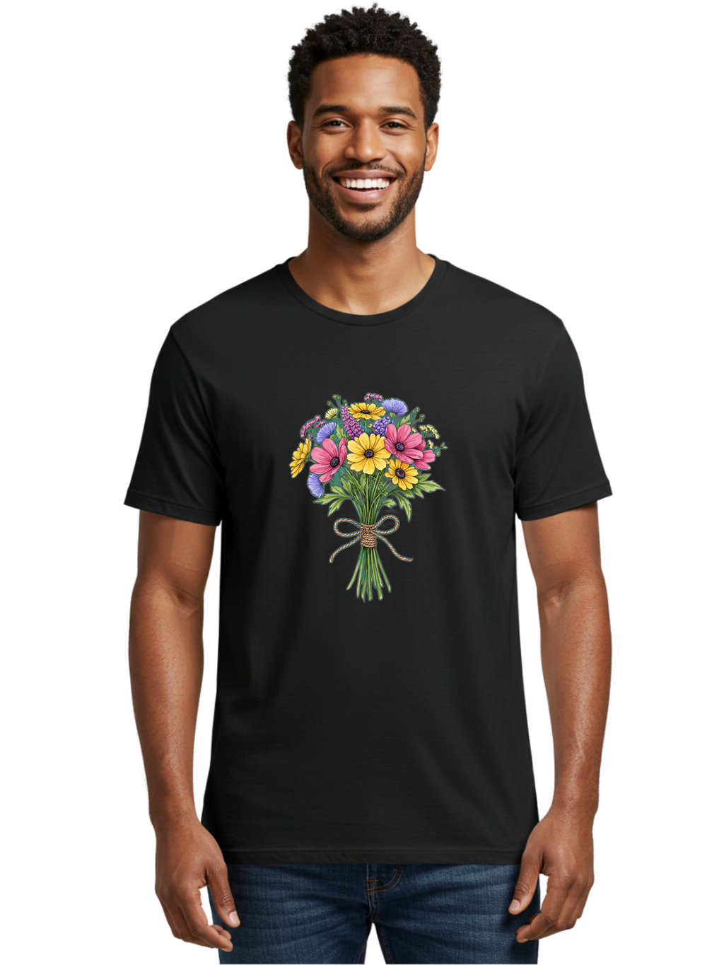 Floral-Bouquet-5 Men'S Graphic Tee, 100% Cotton, Comfortable Casual Summer Wear, Machine Washable, Vintage Camera, Old Camera, Antique Camera, Black Camera, Classic Photography, Photography Equipment, Nostalgic Device, Film Camera, Camera Art Baf080