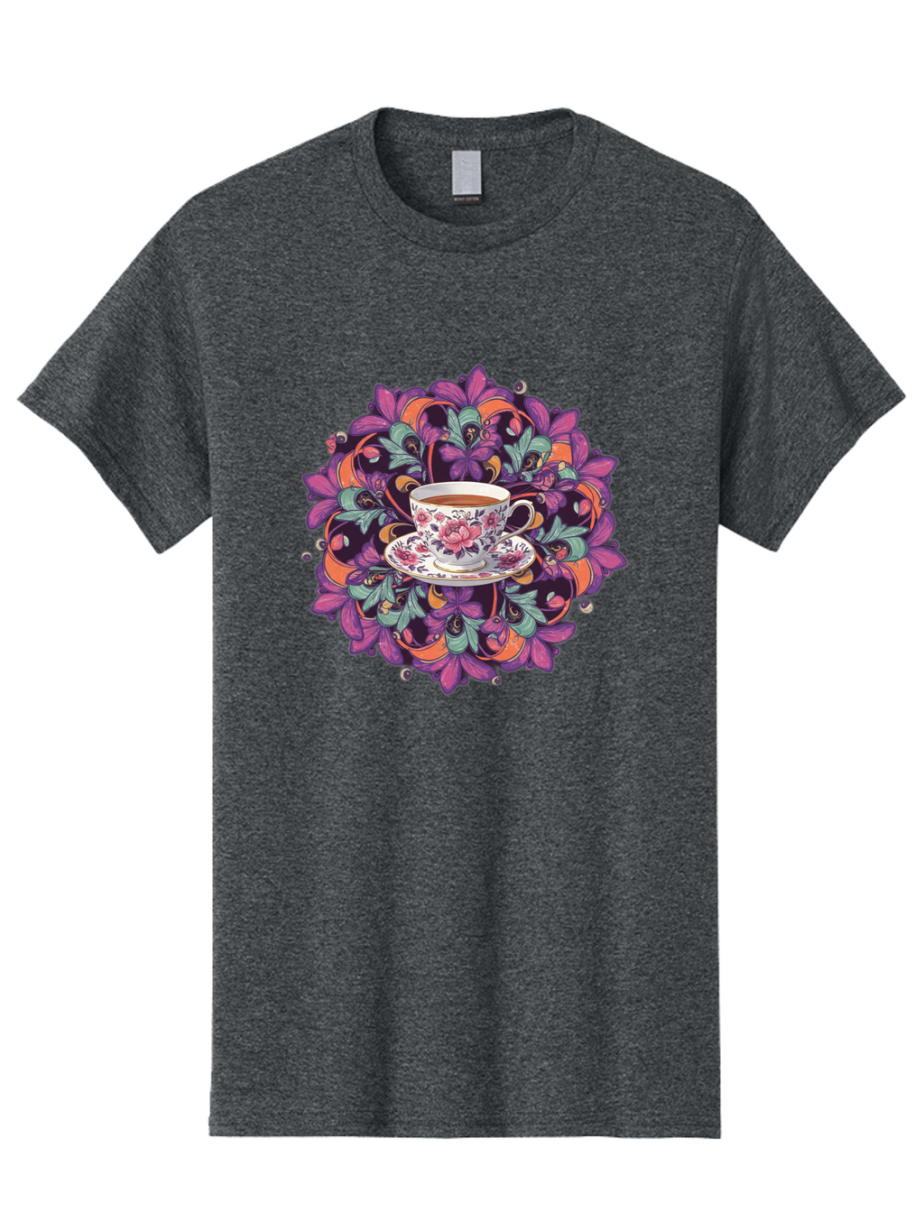 Floral-Tea-Cup Men'S Graphic Tee, 100% Cotton, Comfortable Casual Summer Wear, Machine Washable, Vintage Camera, Old Camera, Antique Camera, Black Camera, Classic Photography, Photography Equipment, Nostalgic Device, Film Camera, Camera Art Baf086