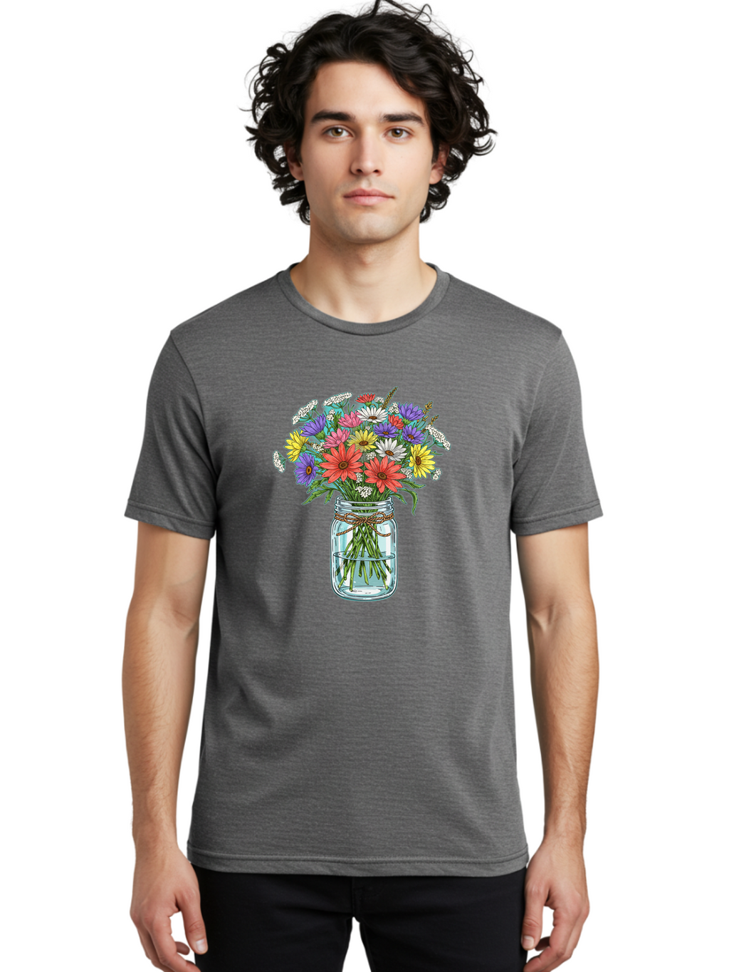Flowers-In-Mason-Jar Men'S Graphic Tee, 100% Cotton, Comfortable Casual Summer Wear, Machine Washable, Vintage Camera, Old Camera, Antique Camera, Black Camera, Classic Photography, Photography Equipment, Nostalgic Device, Film Camera, Baf090