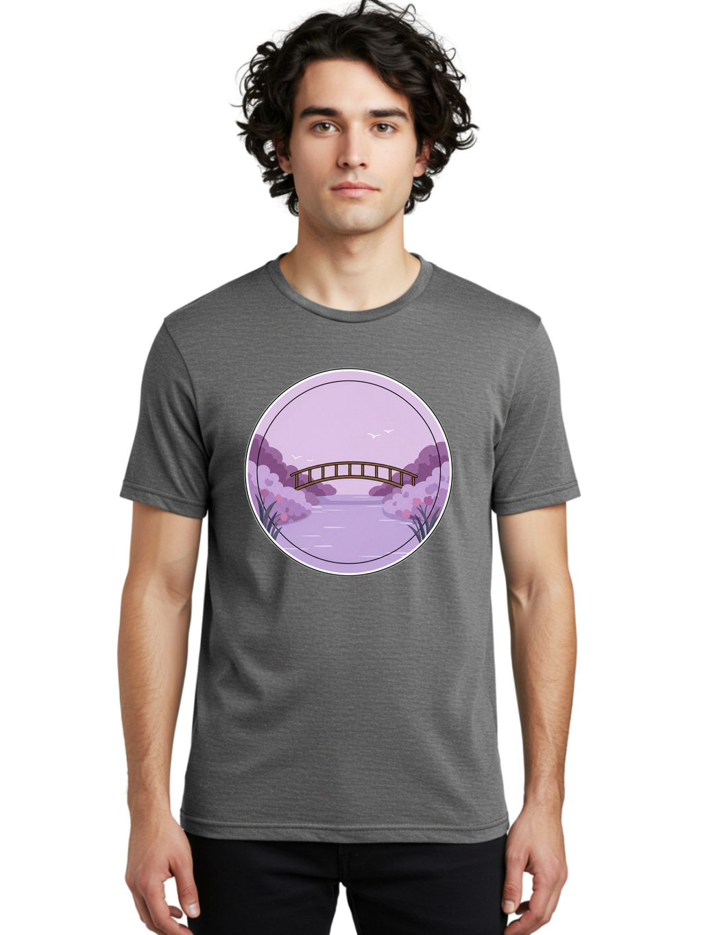 Footbridge-Over-Water Men'S Graphic Tee, 100% Cotton, Comfortable Casual Summer Wear, Machine Washable, Vintage Camera, Old Camera, Antique Camera, Black Camera, Classic Photography, Photography Equipment, Nostalgic Device, Film Camera, Baf094