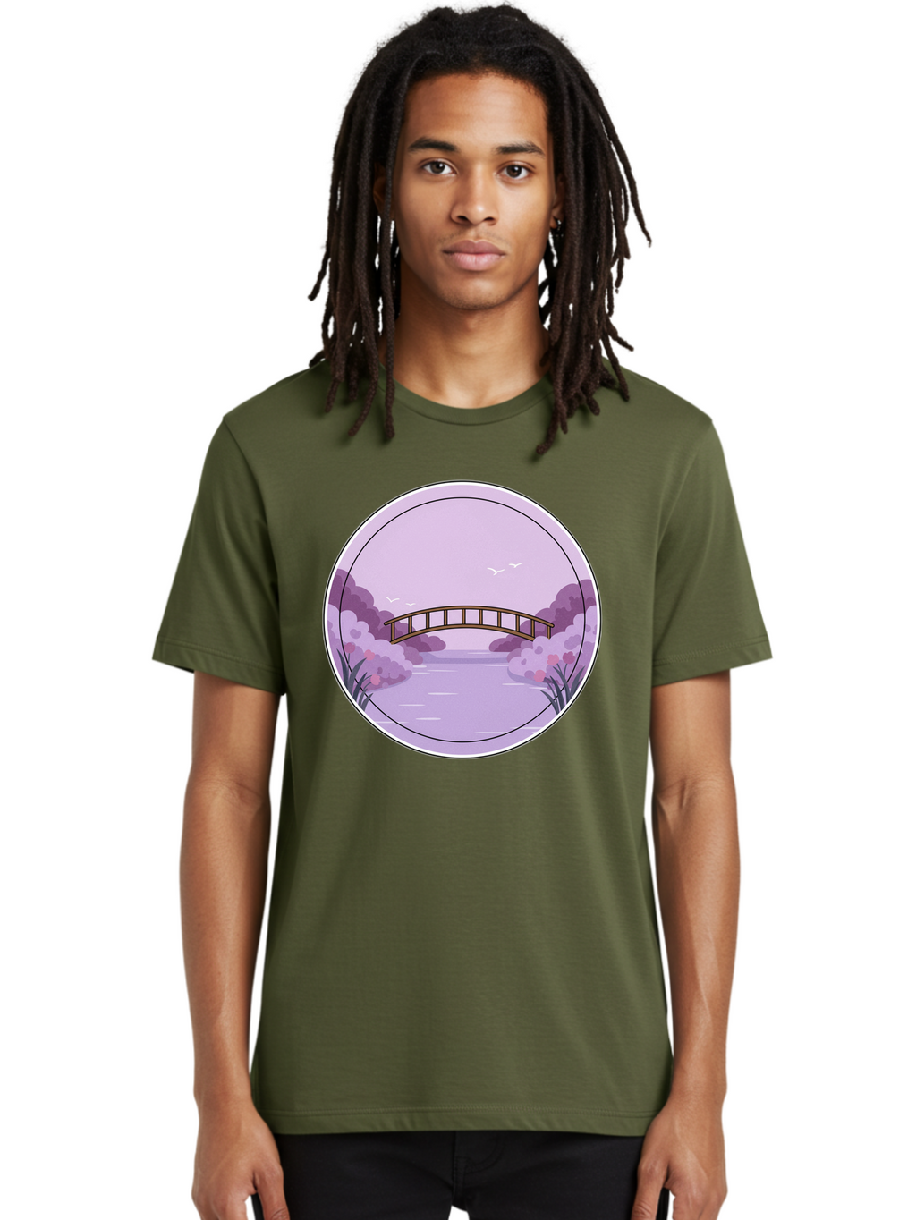 Footbridge-Over-Water Men'S Graphic Tee, 100% Cotton, Comfortable Casual Summer Wear, Machine Washable, Vintage Camera, Old Camera, Antique Camera, Black Camera, Classic Photography, Photography Equipment, Nostalgic Device, Film Camera, Baf094