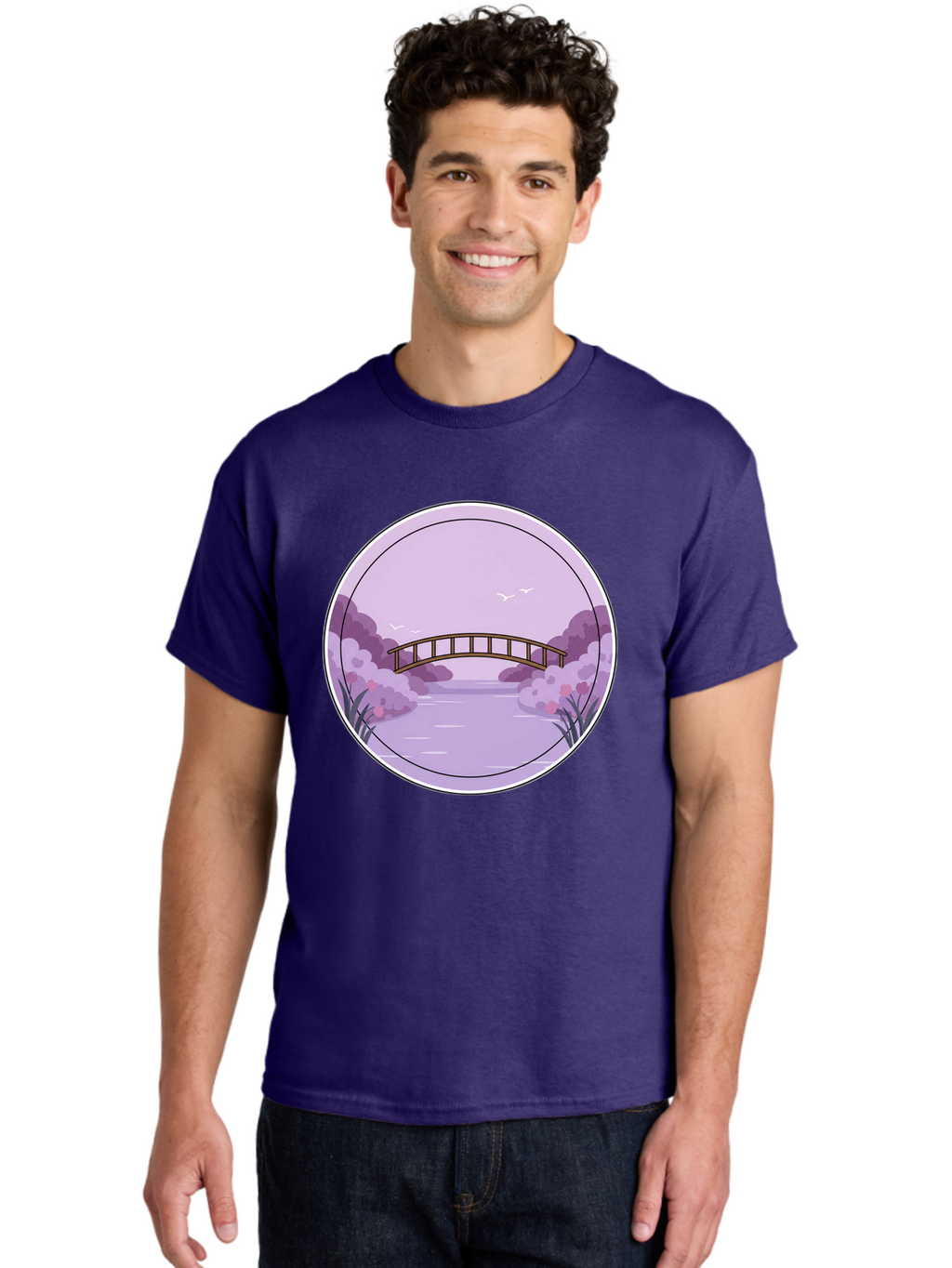 Footbridge-Over-Water Men'S Graphic Tee, 100% Cotton, Comfortable Casual Summer Wear, Machine Washable, Vintage Camera, Old Camera, Antique Camera, Black Camera, Classic Photography, Photography Equipment, Nostalgic Device, Film Camera, Baf094