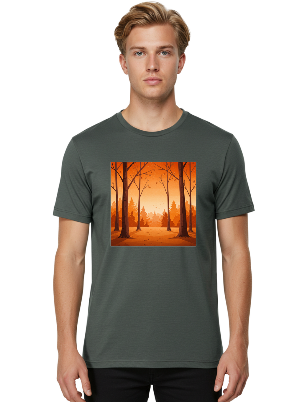 Forest-Landscape Men'S Graphic Tee, 100% Cotton, Comfortable Casual Summer Wear, Machine Washable, Vintage Camera, Old Camera, Antique Camera, Black Camera, Classic Photography, Photography Equipment, Nostalgic Device, Film Camera, Camera Art Baf098