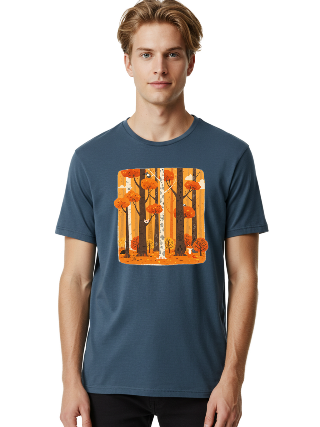 Forest-Scene Men'S Graphic Tee, 100% Cotton, Comfortable Casual Summer Wear, Machine Washable, Vintage Camera, Old Camera, Antique Camera, Black Camera, Classic Photography, Photography Equipment, Nostalgic Device, Film Camera, Camera Art Baf100