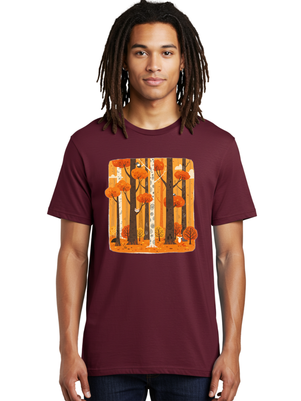 Forest-Scene Men'S Graphic Tee, 100% Cotton, Comfortable Casual Summer Wear, Machine Washable, Vintage Camera, Old Camera, Antique Camera, Black Camera, Classic Photography, Photography Equipment, Nostalgic Device, Film Camera, Camera Art Baf100