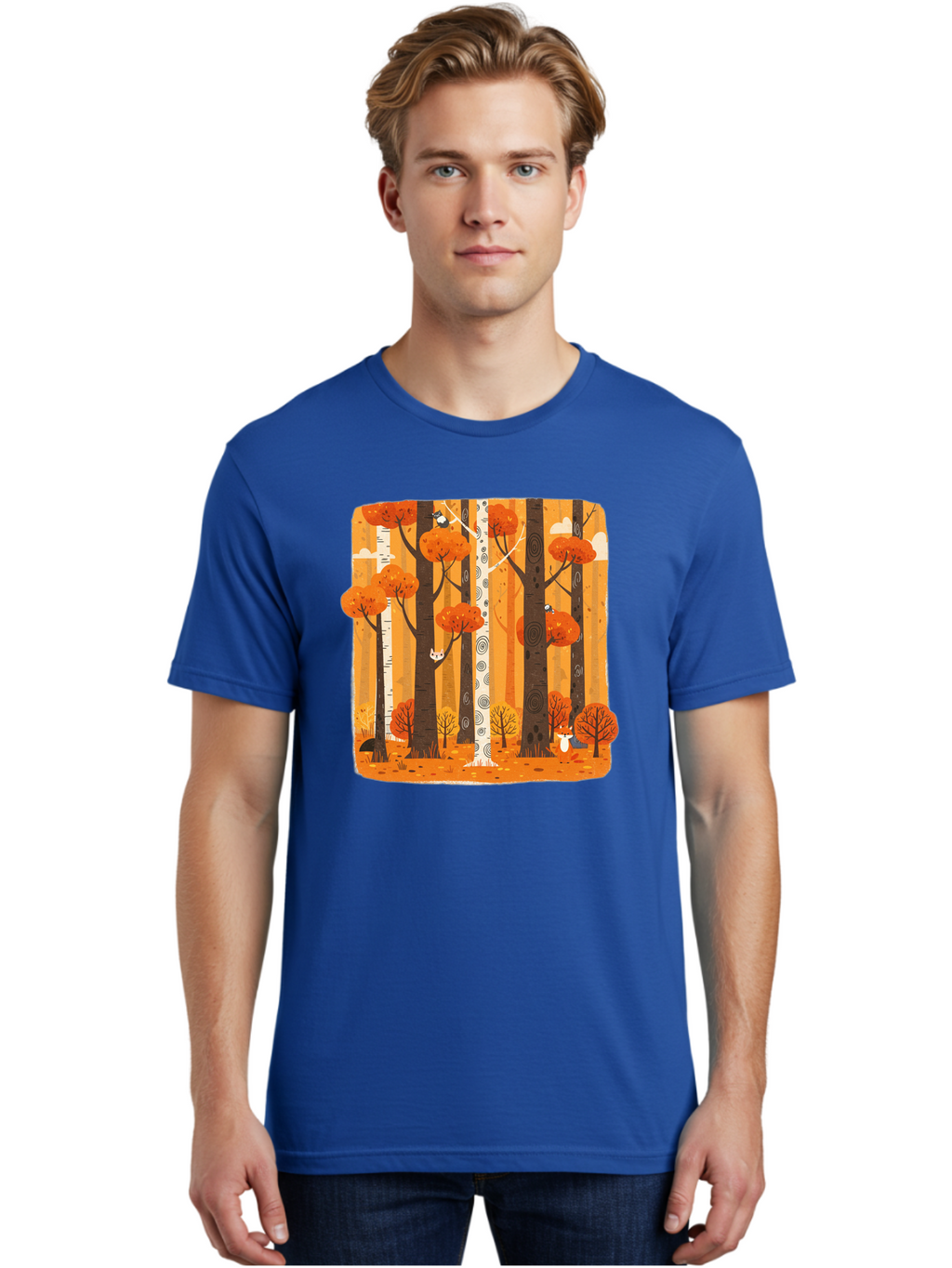 Forest-Scene Men'S Graphic Tee, 100% Cotton, Comfortable Casual Summer Wear, Machine Washable, Vintage Camera, Old Camera, Antique Camera, Black Camera, Classic Photography, Photography Equipment, Nostalgic Device, Film Camera, Camera Art Baf100