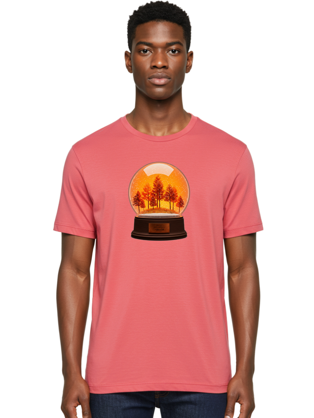 Forest-Snow-Globe Men'S Graphic Tee, 100% Cotton, Comfortable Casual Summer Wear, Machine Washable, Vintage Camera, Old Camera, Antique Camera, Black Camera, Classic Photography, Photography Equipment, Nostalgic Device, Film Camera, Camera Art Baf101