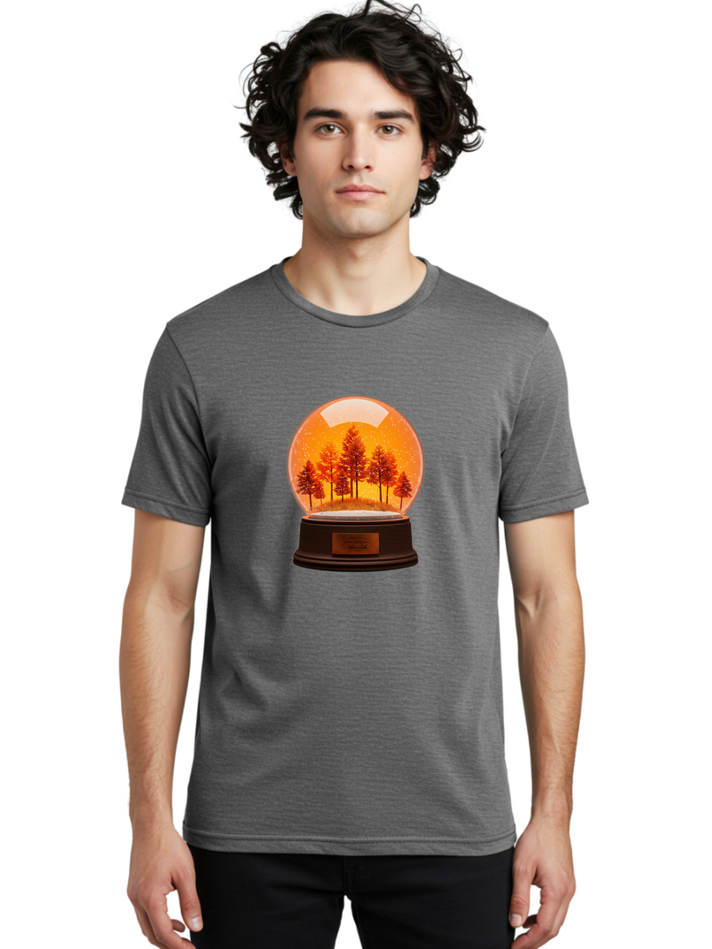 Forest-Snow-Globe Men'S Graphic Tee, 100% Cotton, Comfortable Casual Summer Wear, Machine Washable, Vintage Camera, Old Camera, Antique Camera, Black Camera, Classic Photography, Photography Equipment, Nostalgic Device, Film Camera, Camera Art Baf101