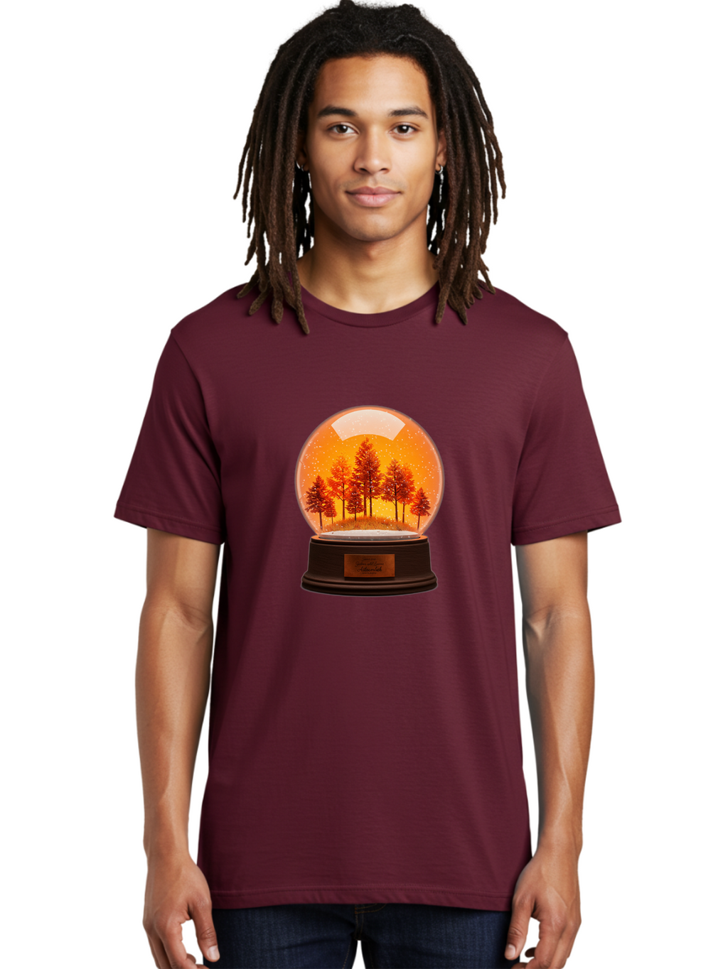 Forest-Snow-Globe Men'S Graphic Tee, 100% Cotton, Comfortable Casual Summer Wear, Machine Washable, Vintage Camera, Old Camera, Antique Camera, Black Camera, Classic Photography, Photography Equipment, Nostalgic Device, Film Camera, Camera Art Baf101