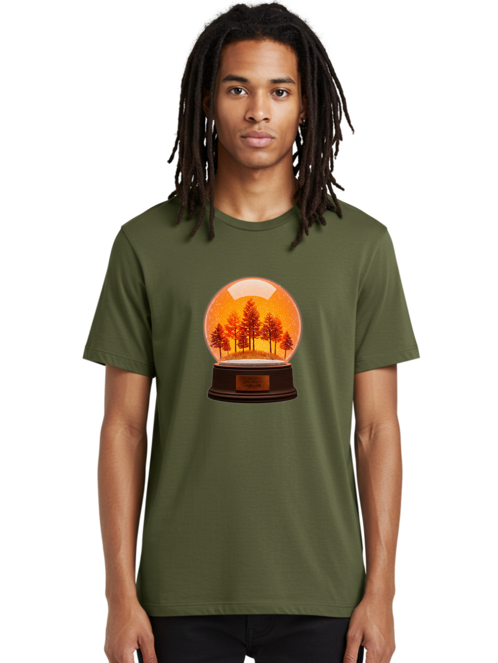 Forest-Snow-Globe Men'S Graphic Tee, 100% Cotton, Comfortable Casual Summer Wear, Machine Washable, Vintage Camera, Old Camera, Antique Camera, Black Camera, Classic Photography, Photography Equipment, Nostalgic Device, Film Camera, Camera Art Baf101