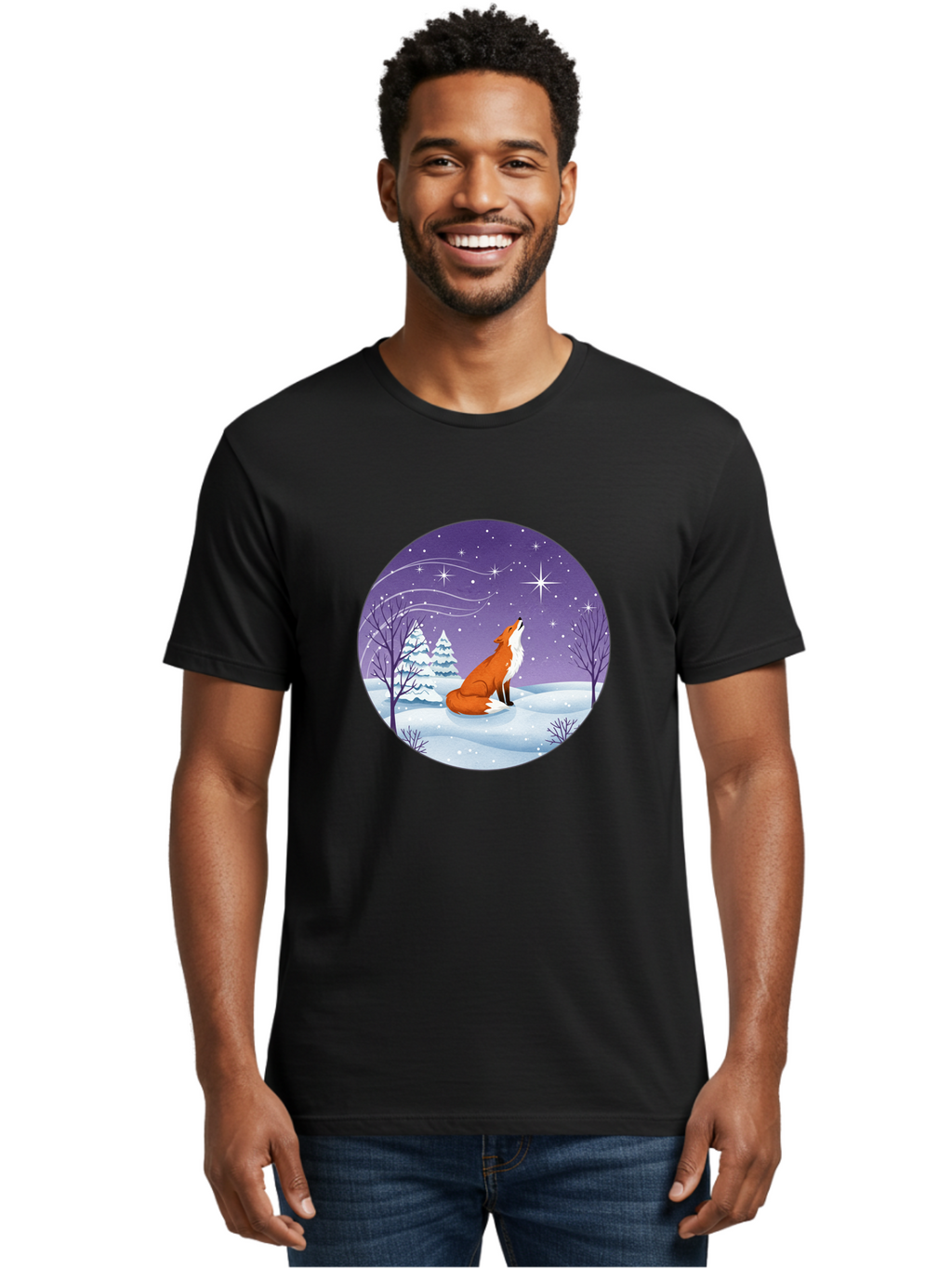 Fox-At-Night Men'S Graphic Tee, 100% Cotton, Comfortable Casual Summer Wear, Machine Washable, Vintage Camera, Old Camera, Antique Camera, Black Camera, Classic Photography, Photography Equipment, Nostalgic Device, Film Camera, Camera Art Baf107