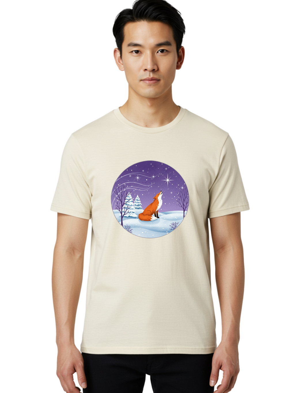 Fox-At-Night Men'S Graphic Tee, 100% Cotton, Comfortable Casual Summer Wear, Machine Washable, Vintage Camera, Old Camera, Antique Camera, Black Camera, Classic Photography, Photography Equipment, Nostalgic Device, Film Camera, Camera Art Baf107