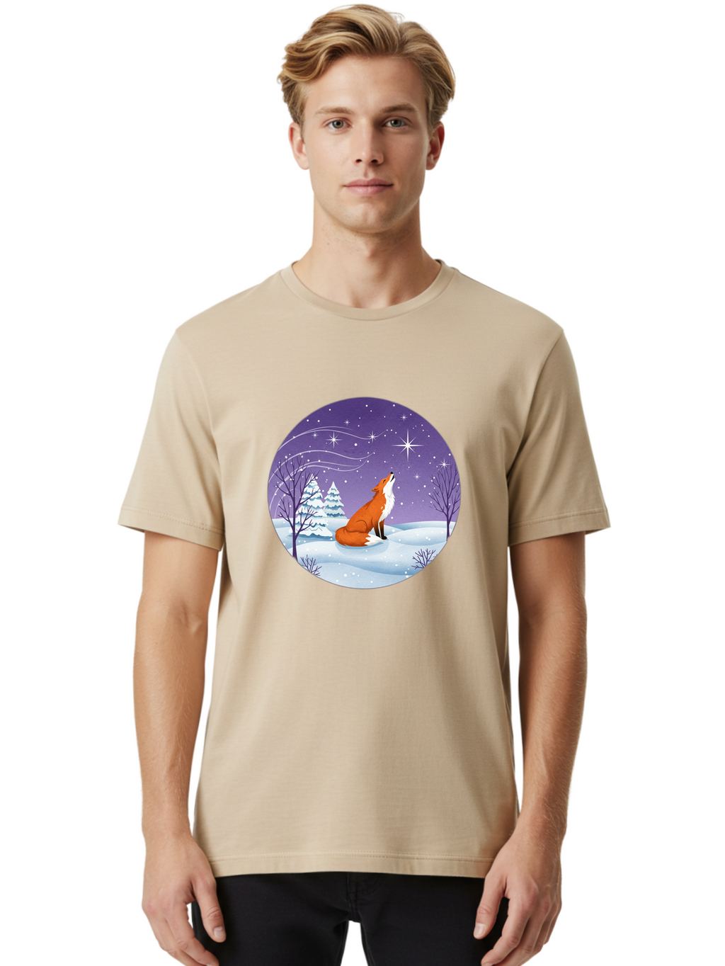 Fox-At-Night Men'S Graphic Tee, 100% Cotton, Comfortable Casual Summer Wear, Machine Washable, Vintage Camera, Old Camera, Antique Camera, Black Camera, Classic Photography, Photography Equipment, Nostalgic Device, Film Camera, Camera Art Baf107