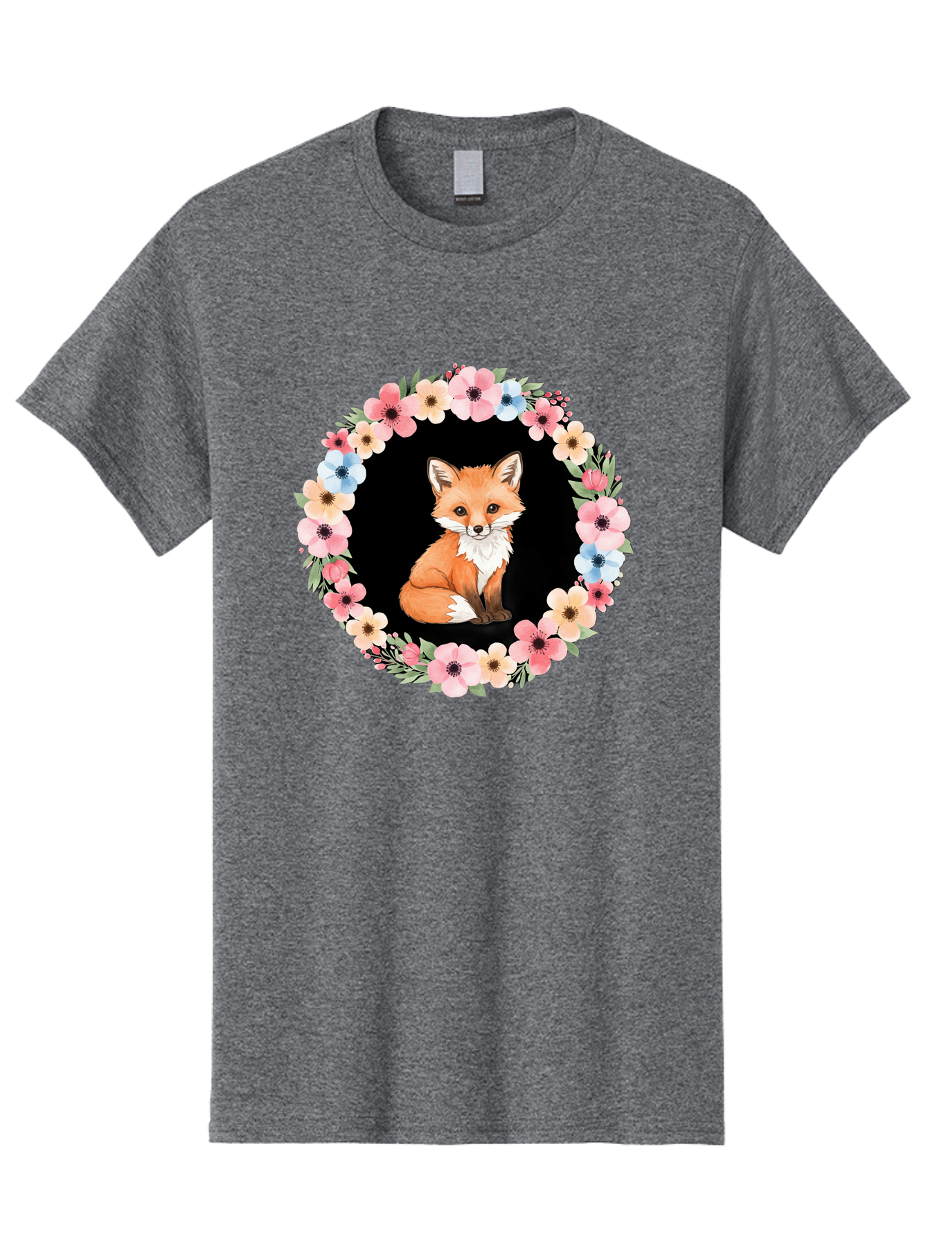 Fox-In-Floral-Wreath Men'S Graphic Tee, 100% Cotton, Comfortable Casual Summer Wear, Machine Washable, Vintage Camera, Old Camera, Antique Camera, Black Camera, Classic Photography, Photography Equipment, Nostalgic Device, Film Camera, Baf108