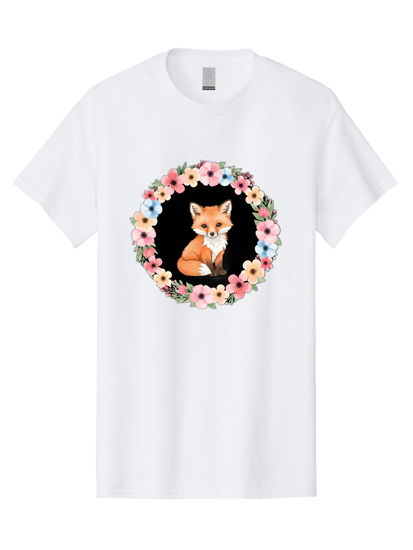 Fox-In-Floral-Wreath Men'S Graphic Tee, 100% Cotton, Comfortable Casual Summer Wear, Machine Washable, Vintage Camera, Old Camera, Antique Camera, Black Camera, Classic Photography, Photography Equipment, Nostalgic Device, Film Camera, Baf108