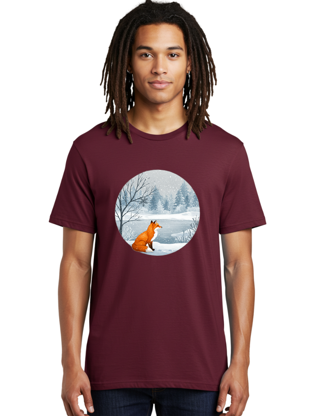 Fox-In-Winter-Landscape Men'S Graphic Tee, 100% Cotton, Comfortable Casual Summer Wear, Machine Washable, Vintage Camera, Old Camera, Antique Camera, Black Camera, Classic Photography, Photography Equipment, Nostalgic Device, Film Camera, Baf109